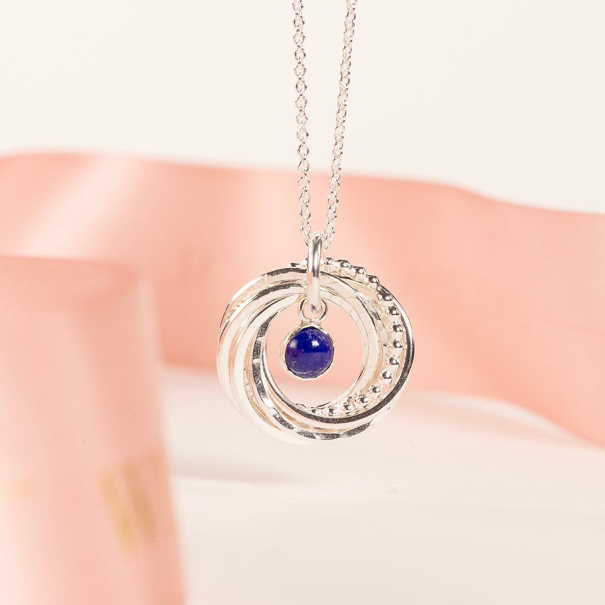 70th Birthday Birthstone Necklace - The Original 7 Links for 7 Decades - Petite Silver