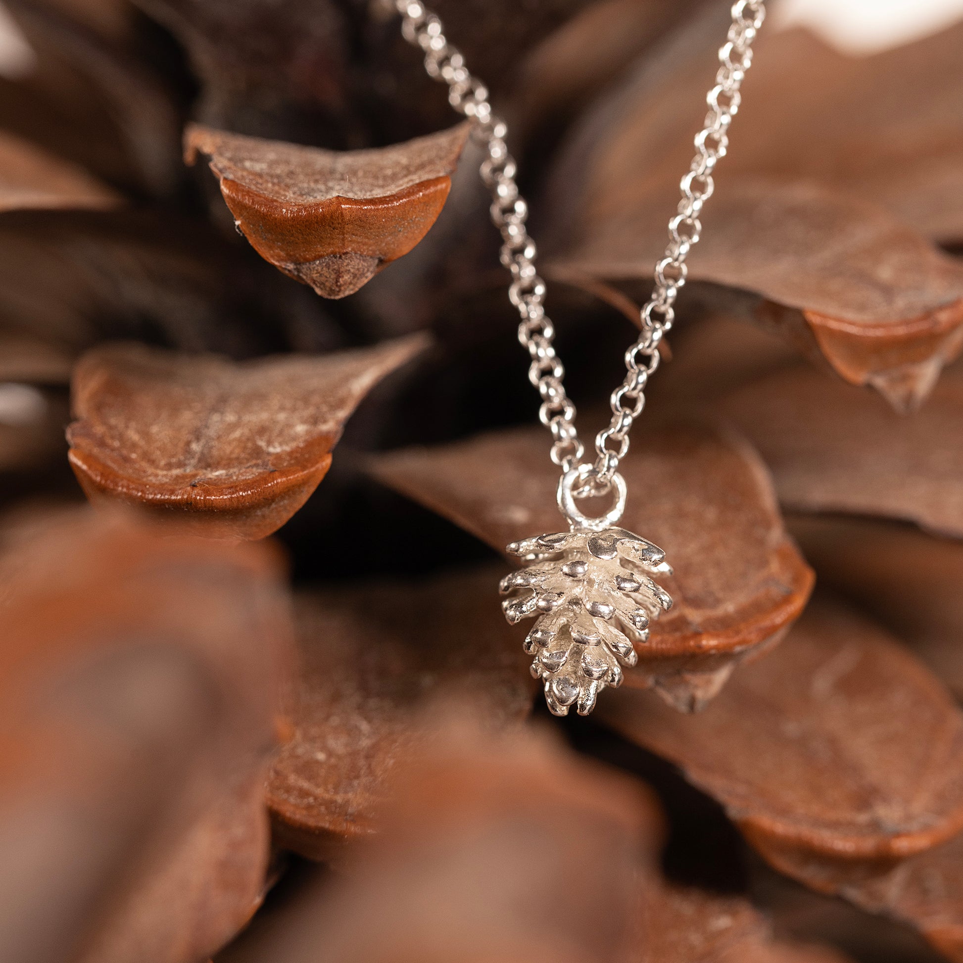 Pinecone Necklace - Inner strength, Protection & Wisdom - Silver