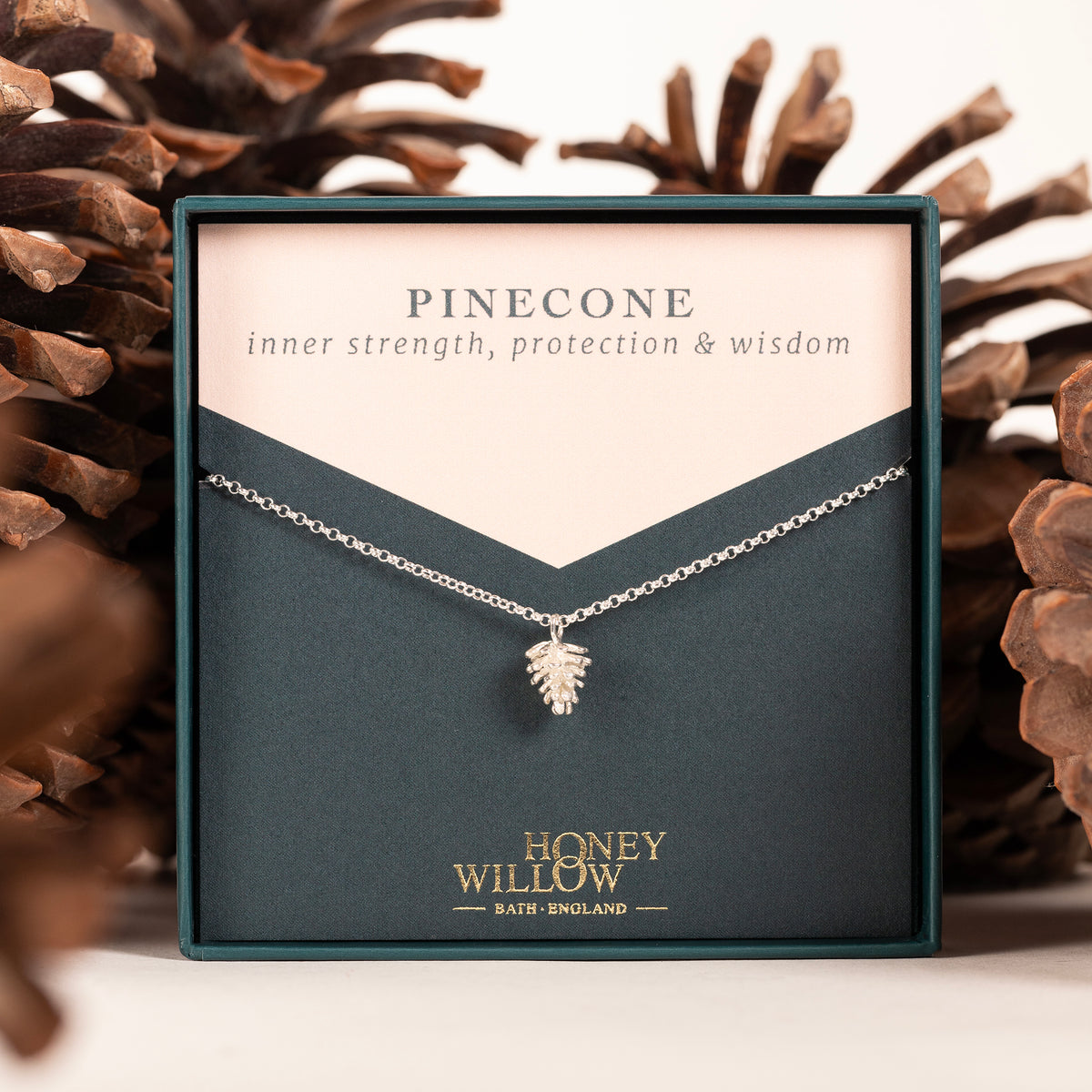 Pinecone Necklace - Inner strength, Protection & Wisdom - Silver