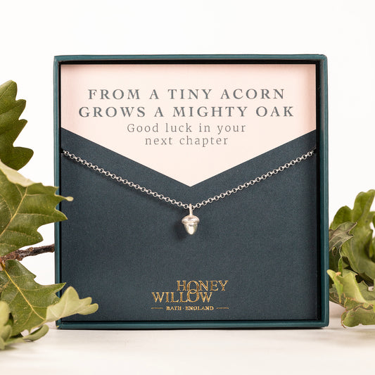 New Chapter Gift - Acorn Necklace - Potential, Growth & Strength - Silver