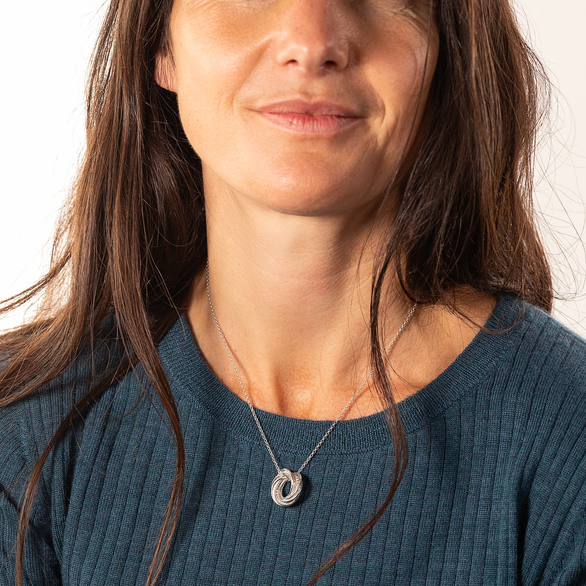 10th Anniversary Necklace - The Original 10 Rings for 10 Years Necklace -  Petite Silver