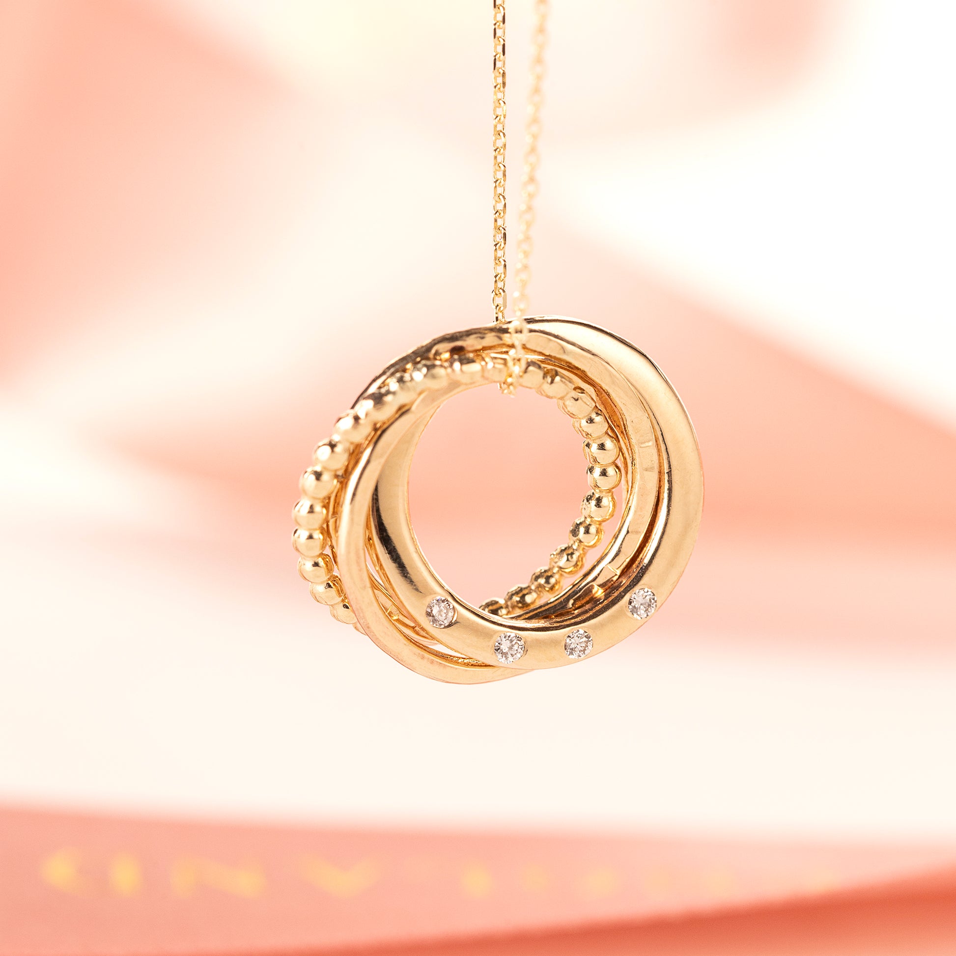 4 Diamonds for 4 Loved Ones Necklace - 9kt Gold & Lab Grown Diamonds