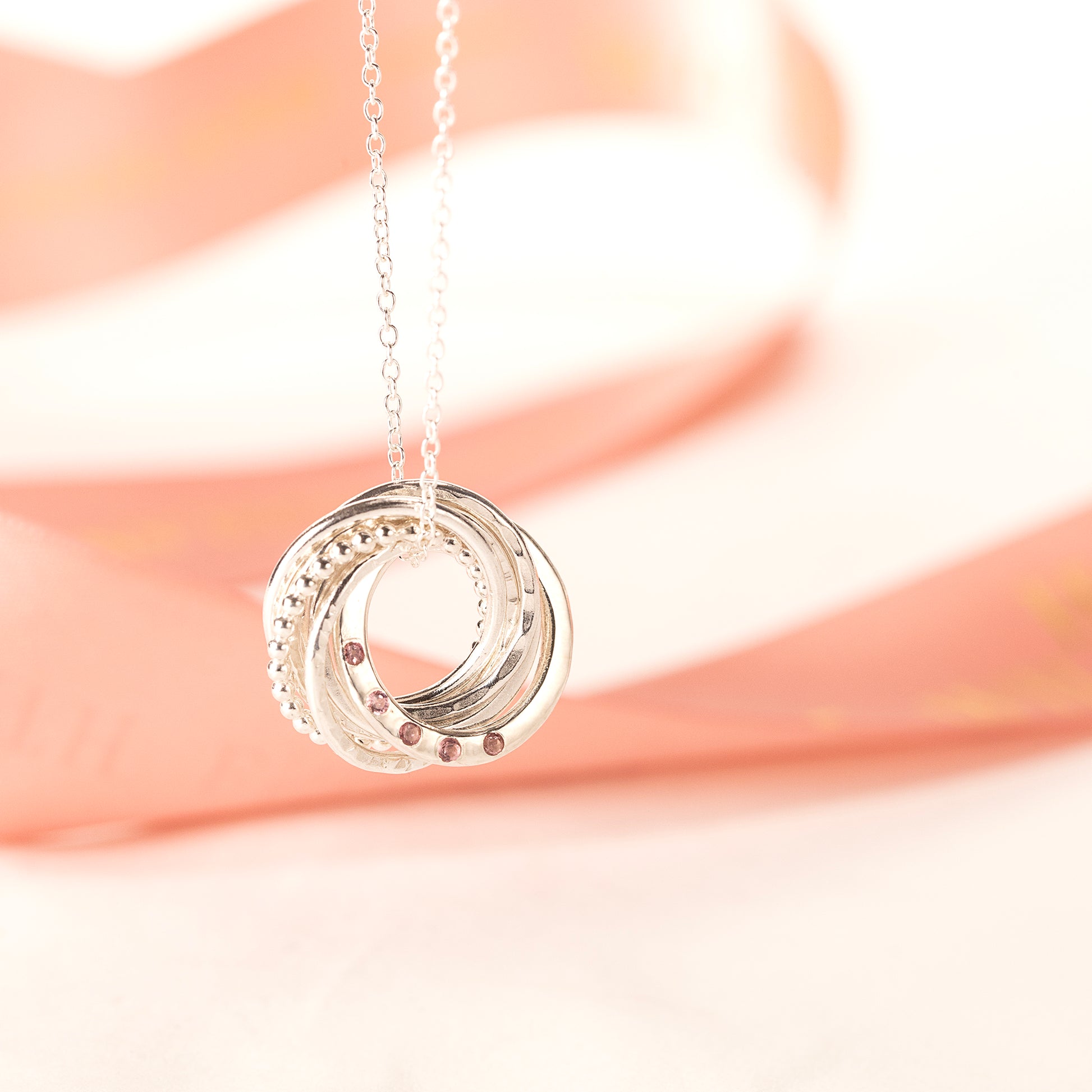 75th Birthday Birthstone Necklace - Petite Silver