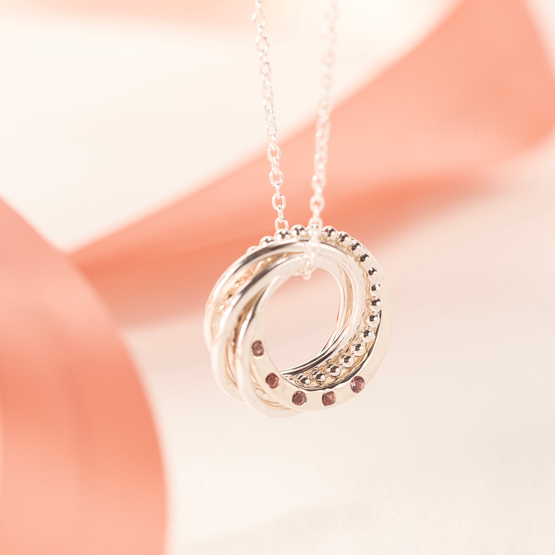 65th Birthday Birthstone Necklace - Petite Silver