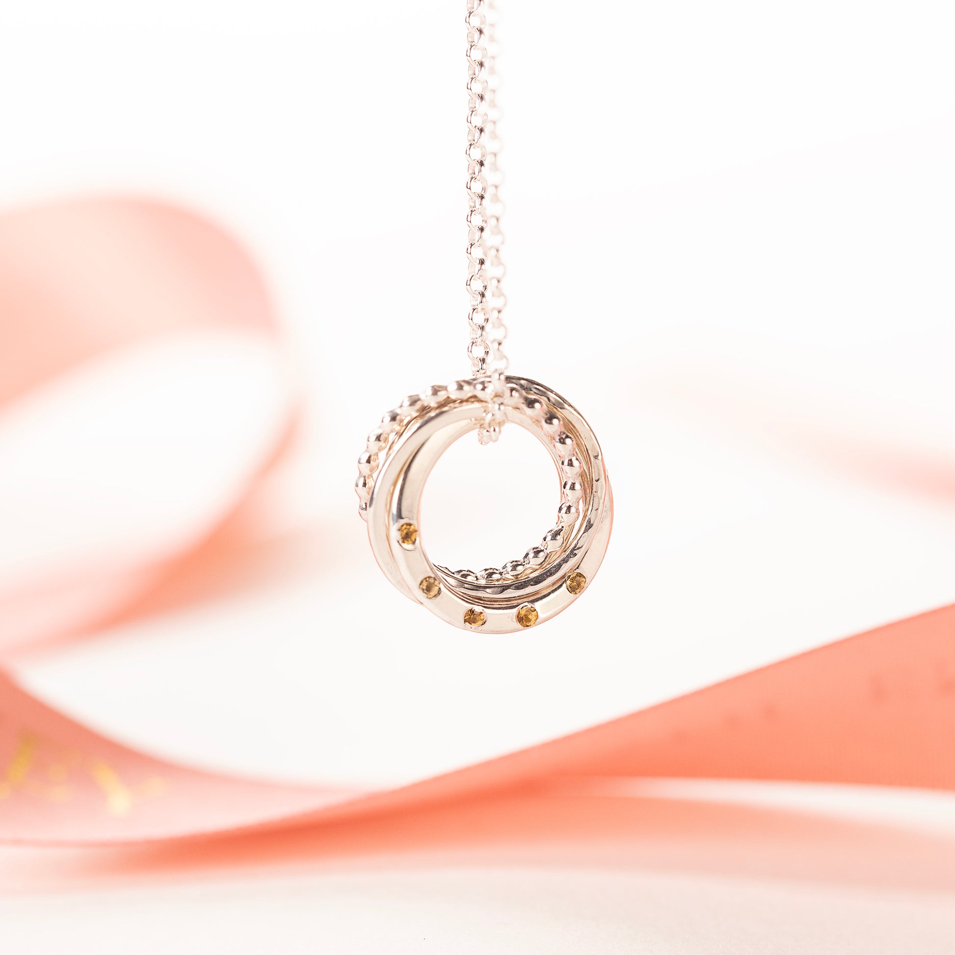 45th Birthday Birthstone Necklace - Silver