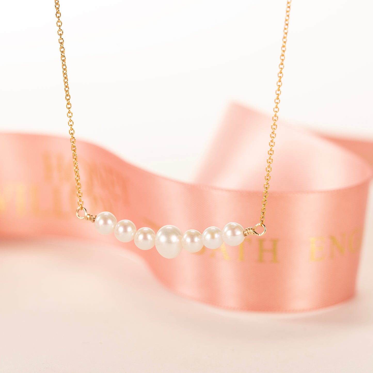 70th Birthday Necklace - 7 Pearls for 7 Decades - Silver & Gold