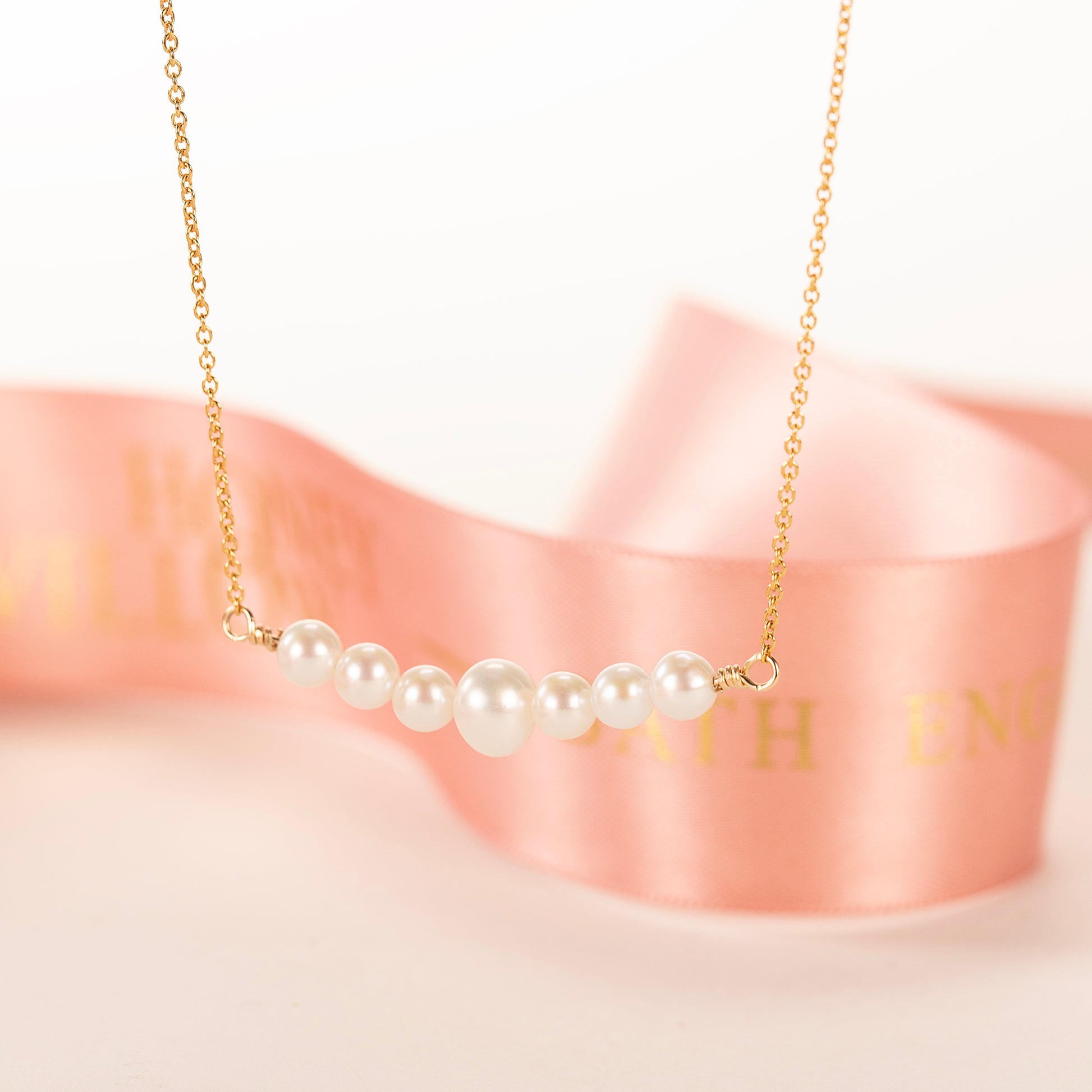 70th Birthday Necklace - 7 Pearls for 7 Decades - Silver & Gold