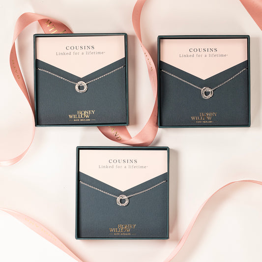 3 Cousins Necklaces Matching Set - Silver Love Knot Necklaces