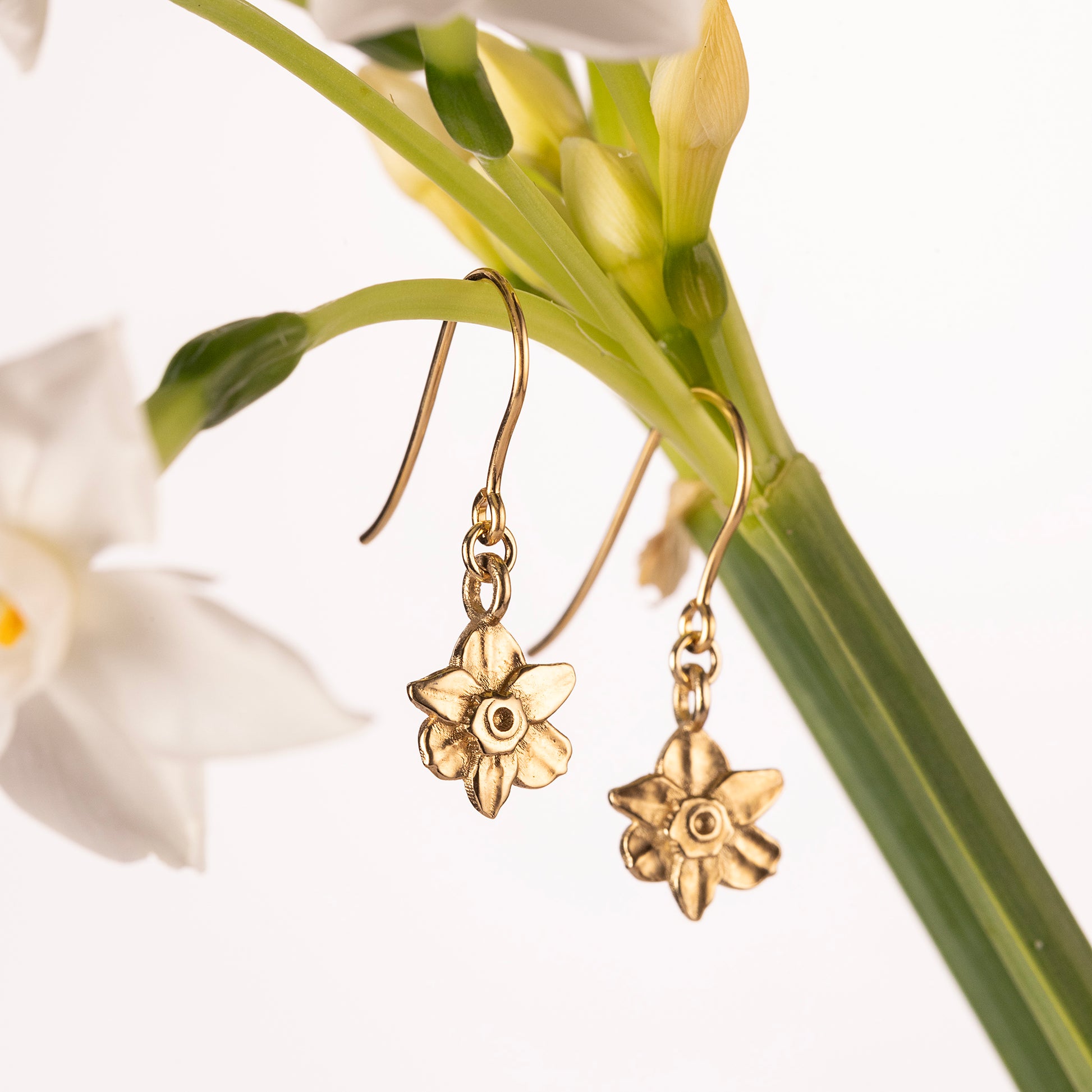 Daffodil Flower Earrings - Joy - 9kt Gold