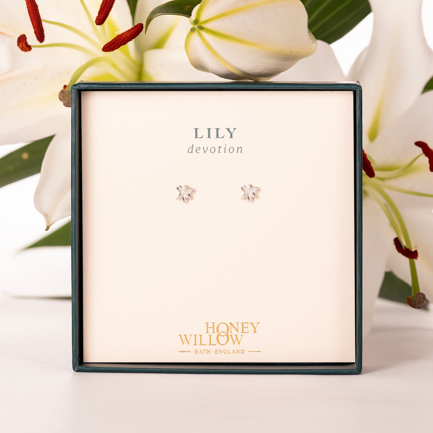 Lily Stud Earrings - Devotion - Silver