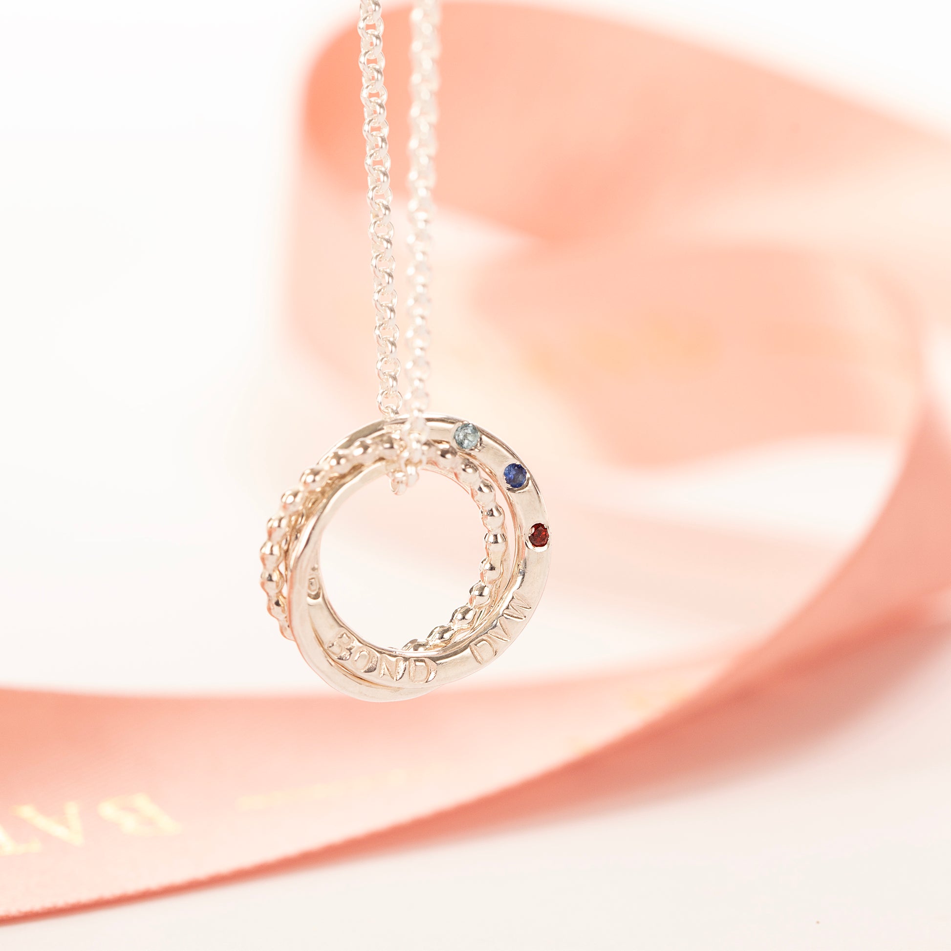 Personalised 3 Sisters Necklace - Petite Silver - Linked for a Lifetime