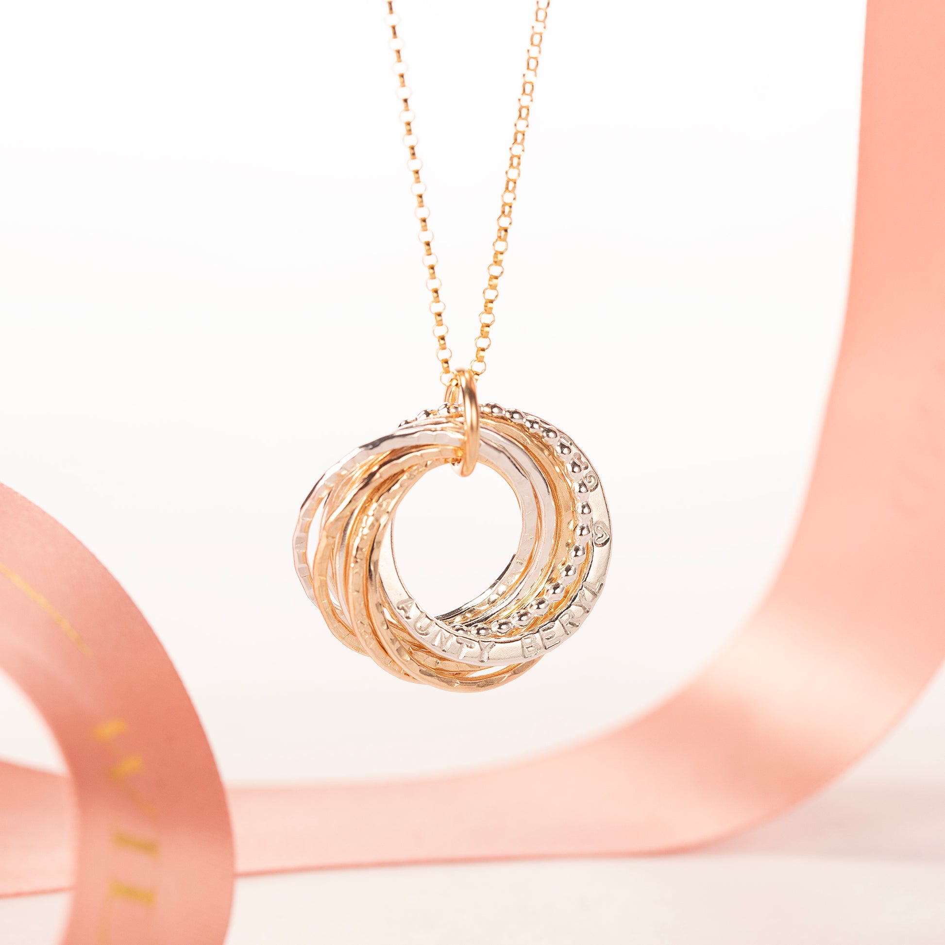 Personalised 100th Birthday Necklace - The Original 10 Links for 10 Decades - Silver & Gold