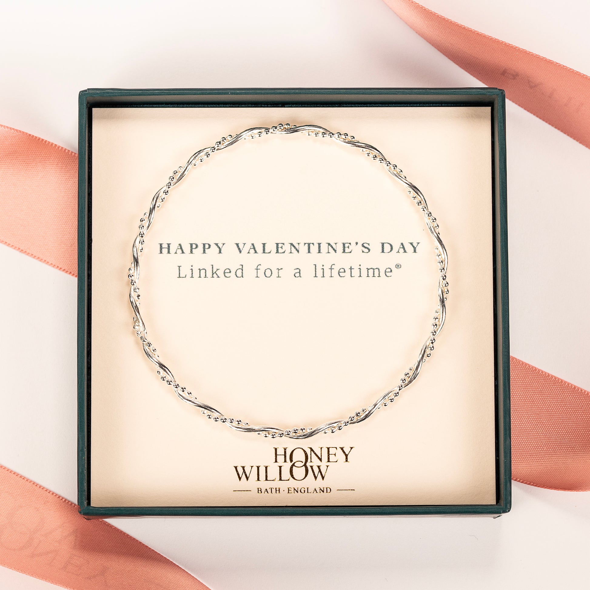 Valentine's Day Gift - Entwined Bangle - Silver