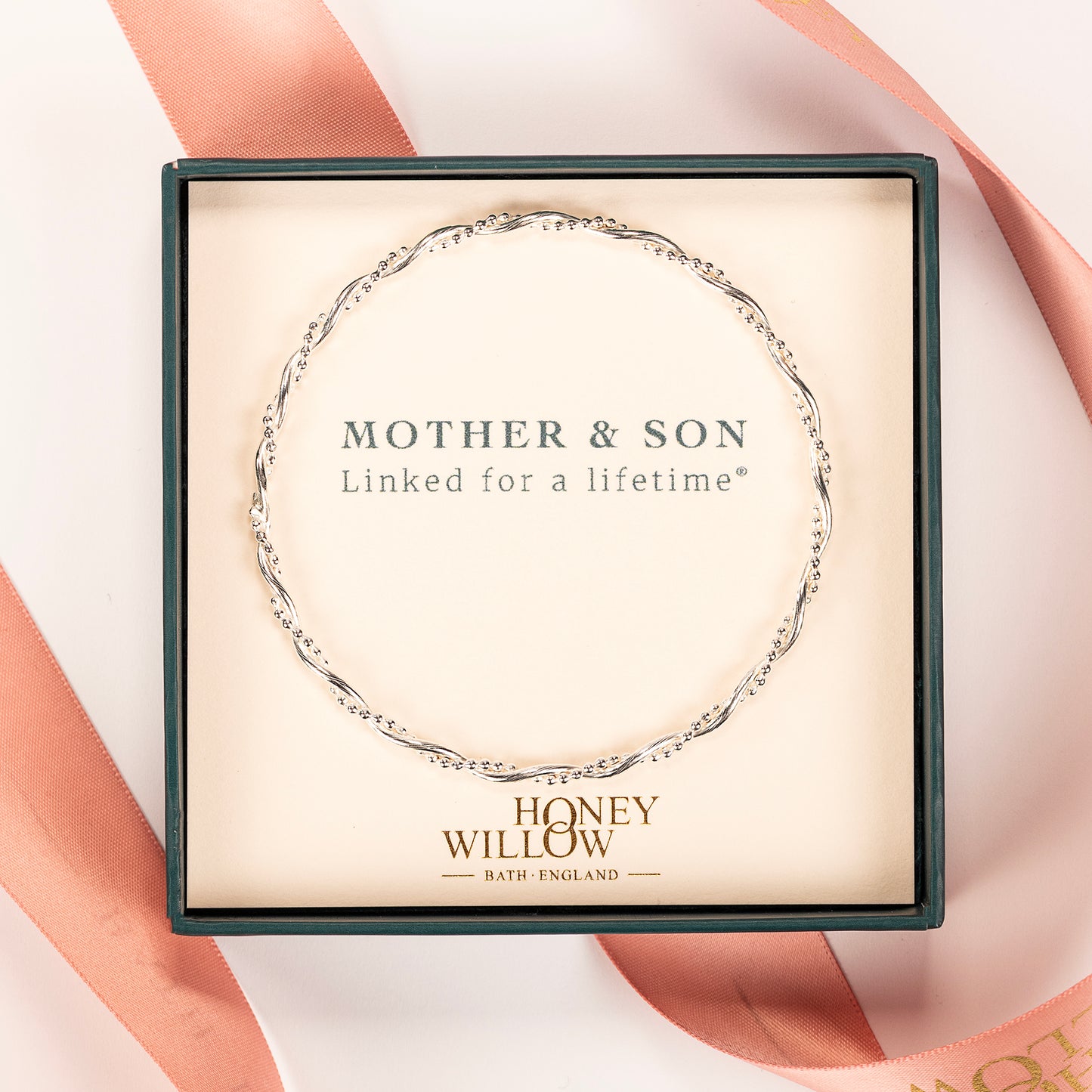 Gift for Mother from Son - Entwined Bangle - Silver