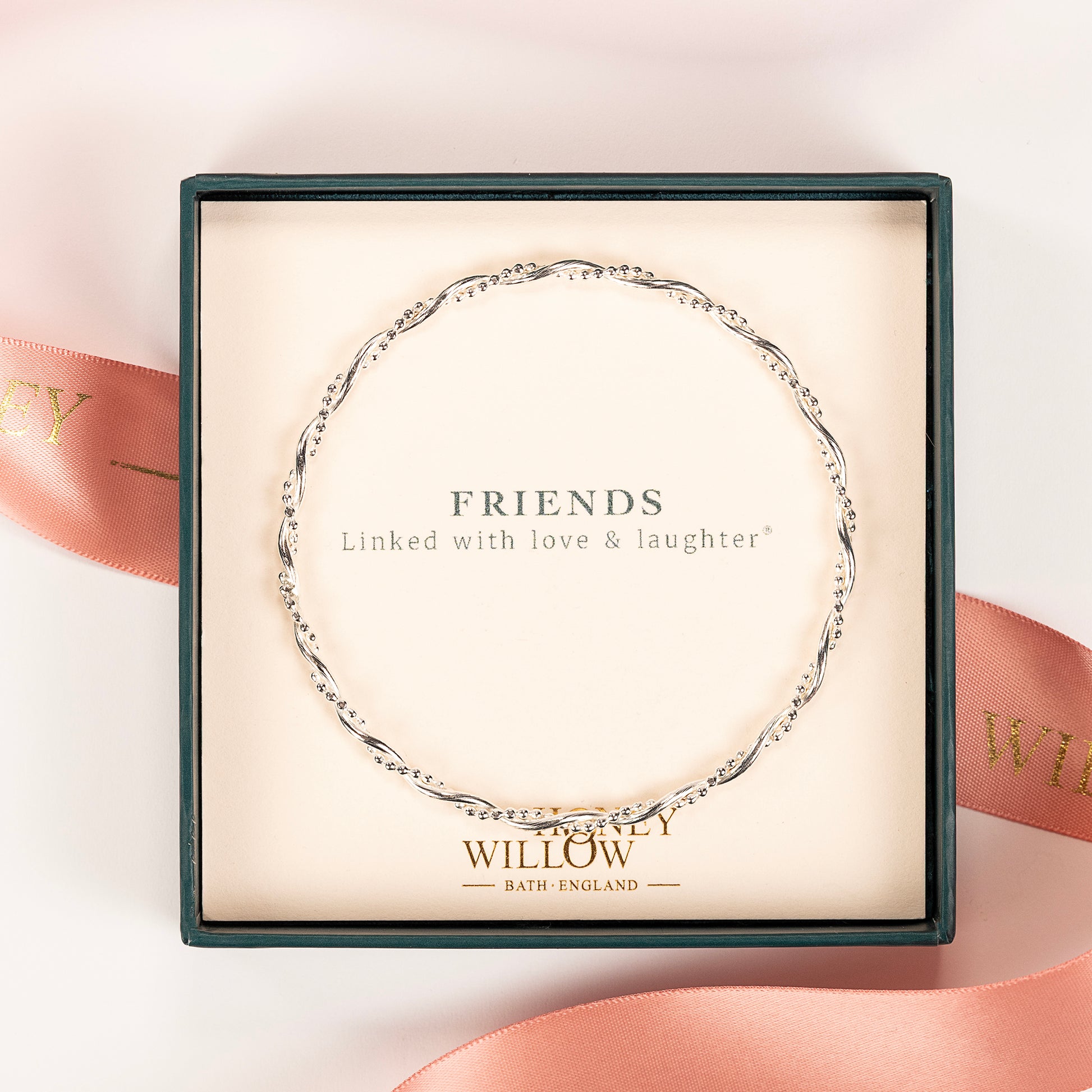 Friendship Bracelet - Entwined Bangle - Silver