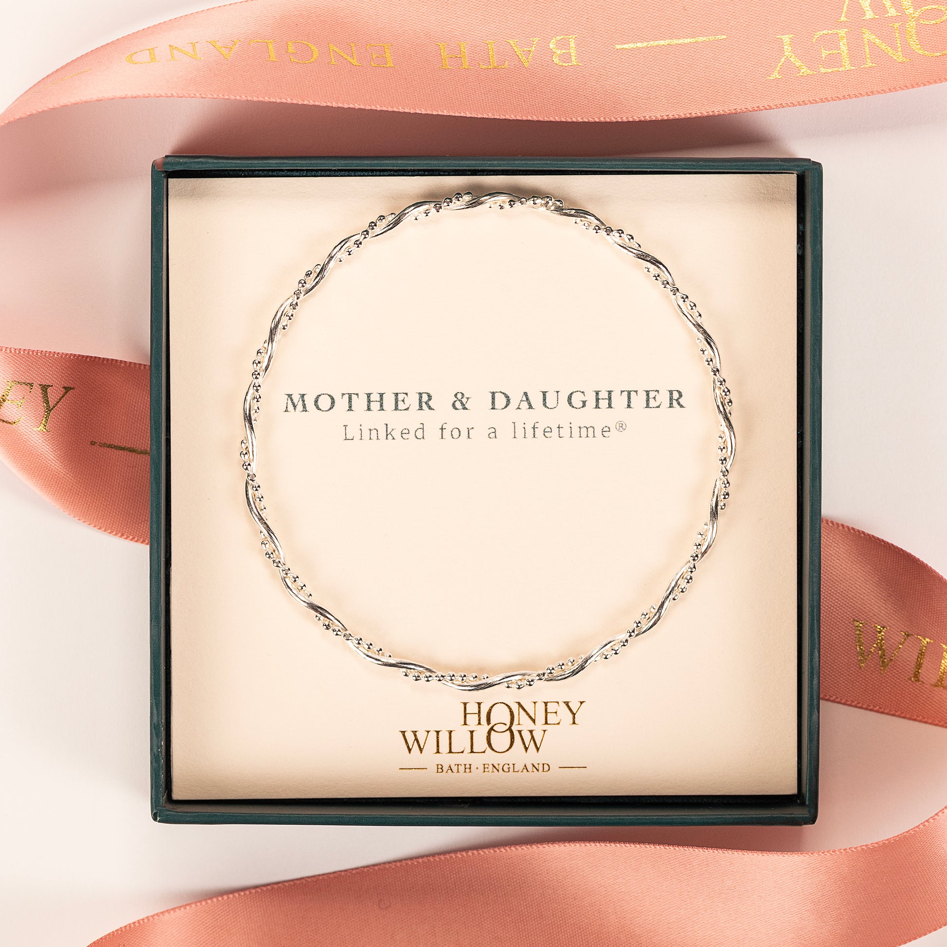 Mother Daughter Bangle - Entwined Bangle - Silver
