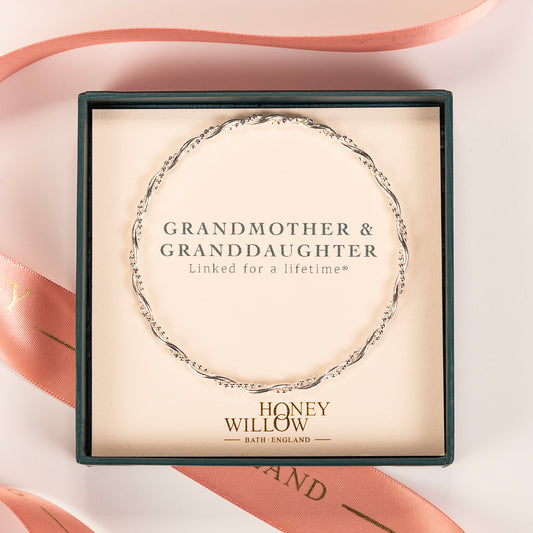 Grandmother & Granddaughter Bangle - Entwined Bangle - Linked for a Lifetime - Silver