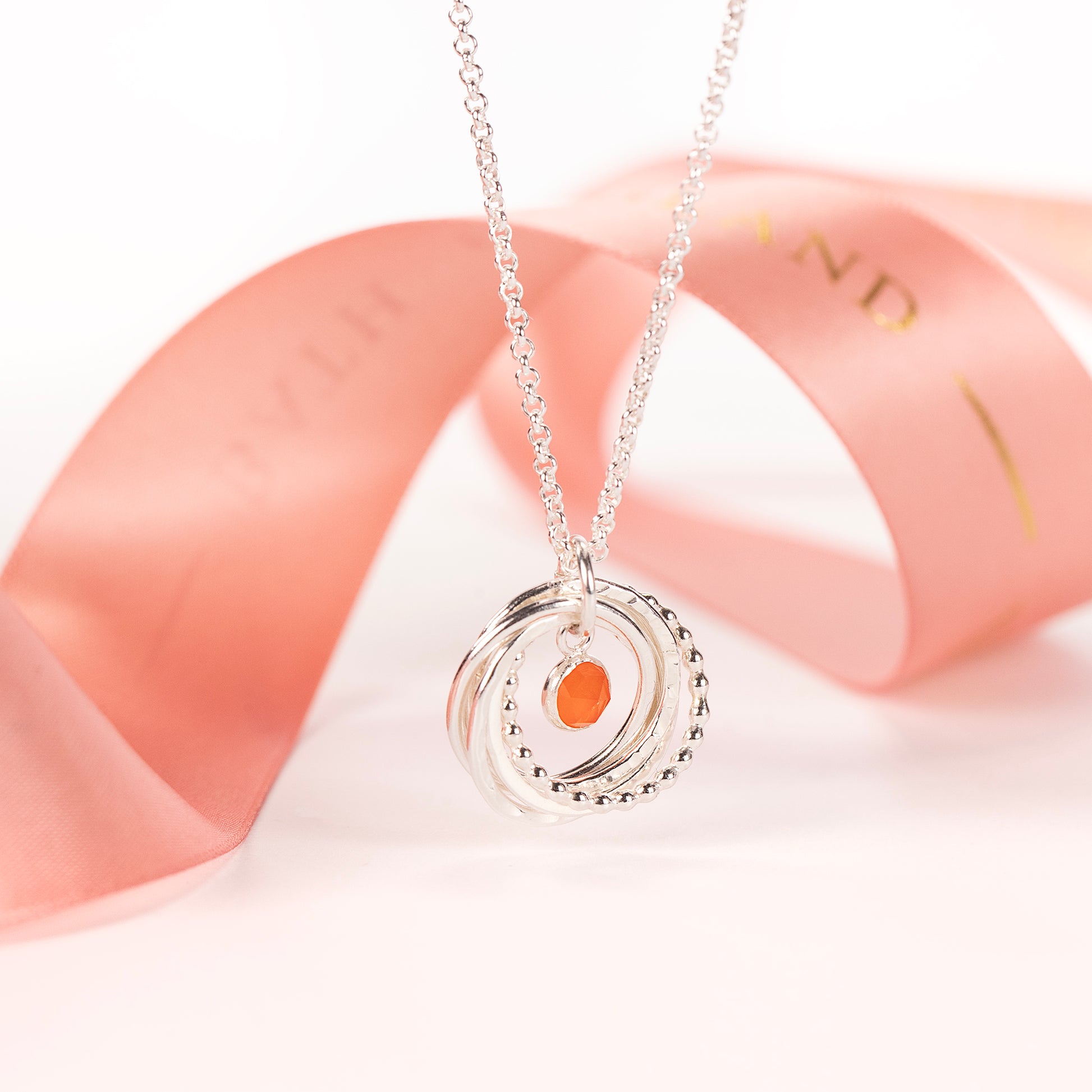 50th Birthday Birthstone Necklace - The Original 5 Links for 5 Decades - Petite Silver