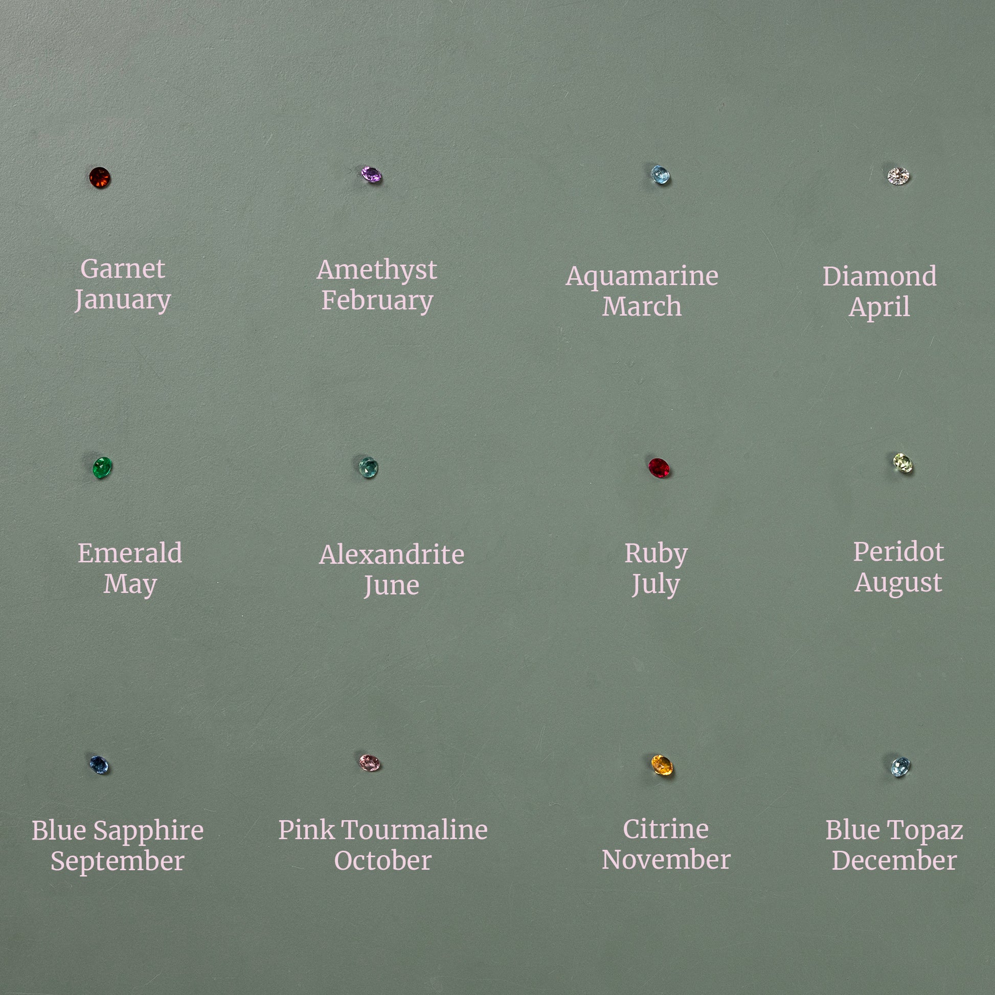 Flush set birthstone examples