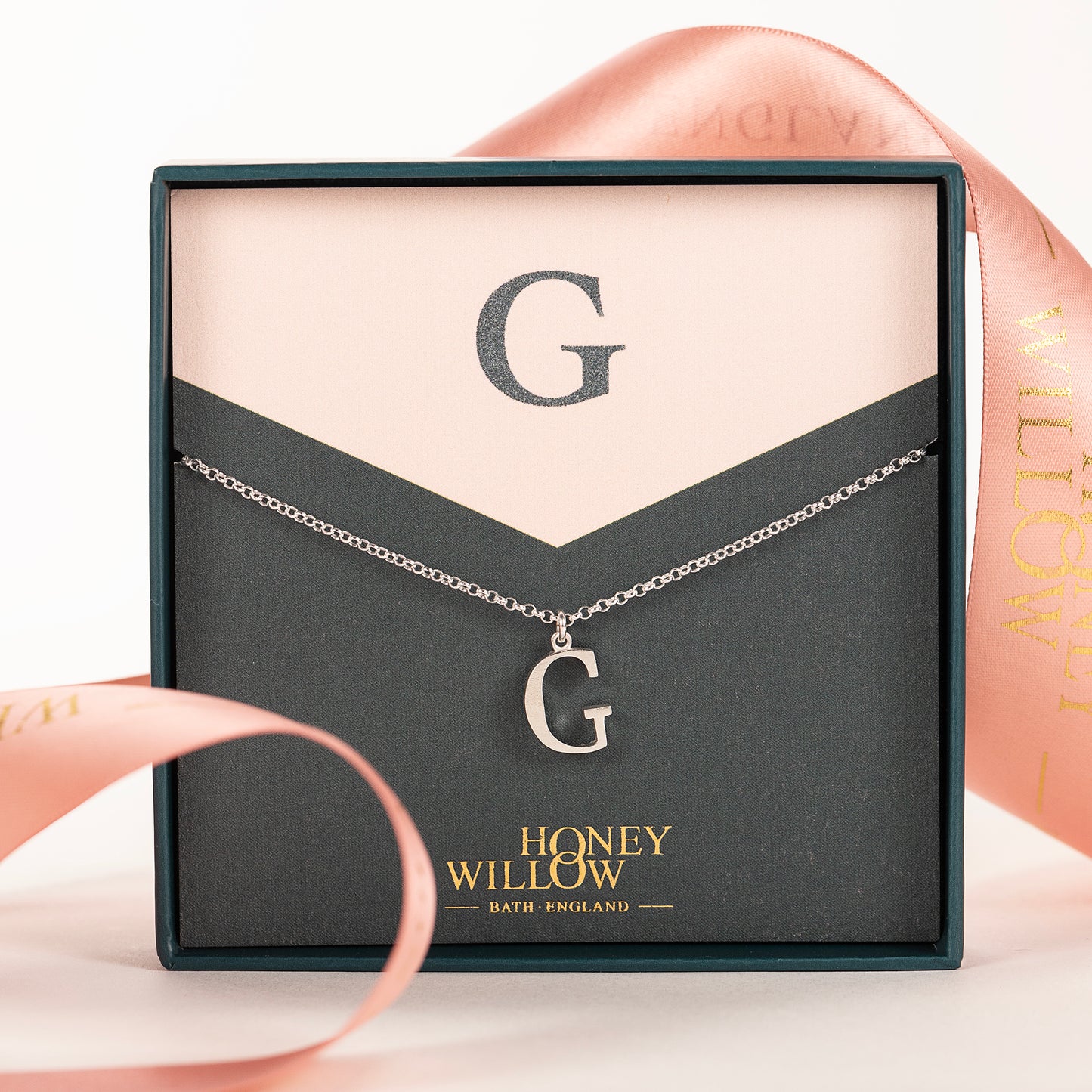 G Initial Charm Necklace - Silver