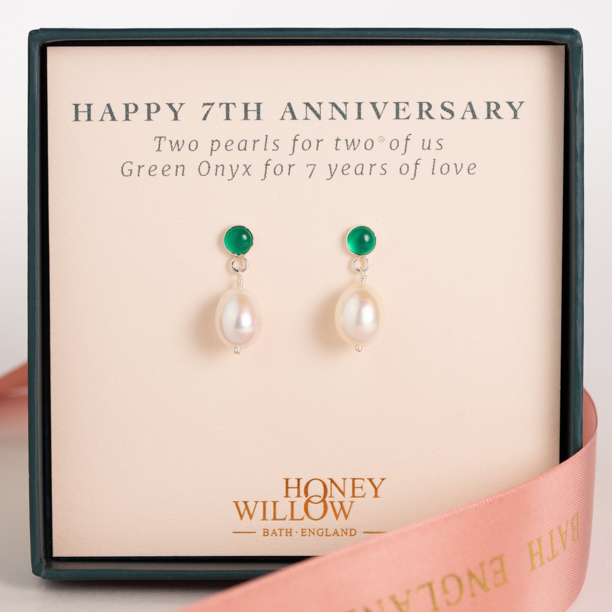 7th Anniversary Gift - Green Onyx Anniversary Earrings - Silver & Gold