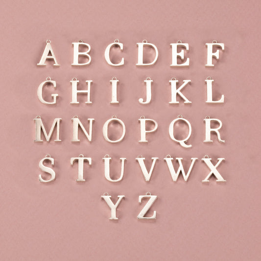 Initial Letter Necklace - Silver