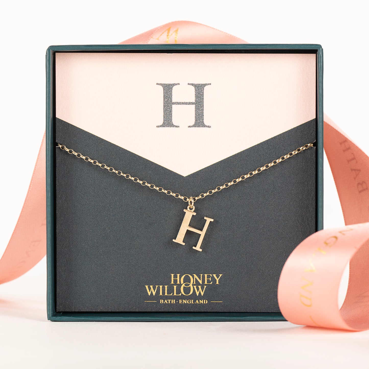 H Initial Letter Necklace - 9kt Gold