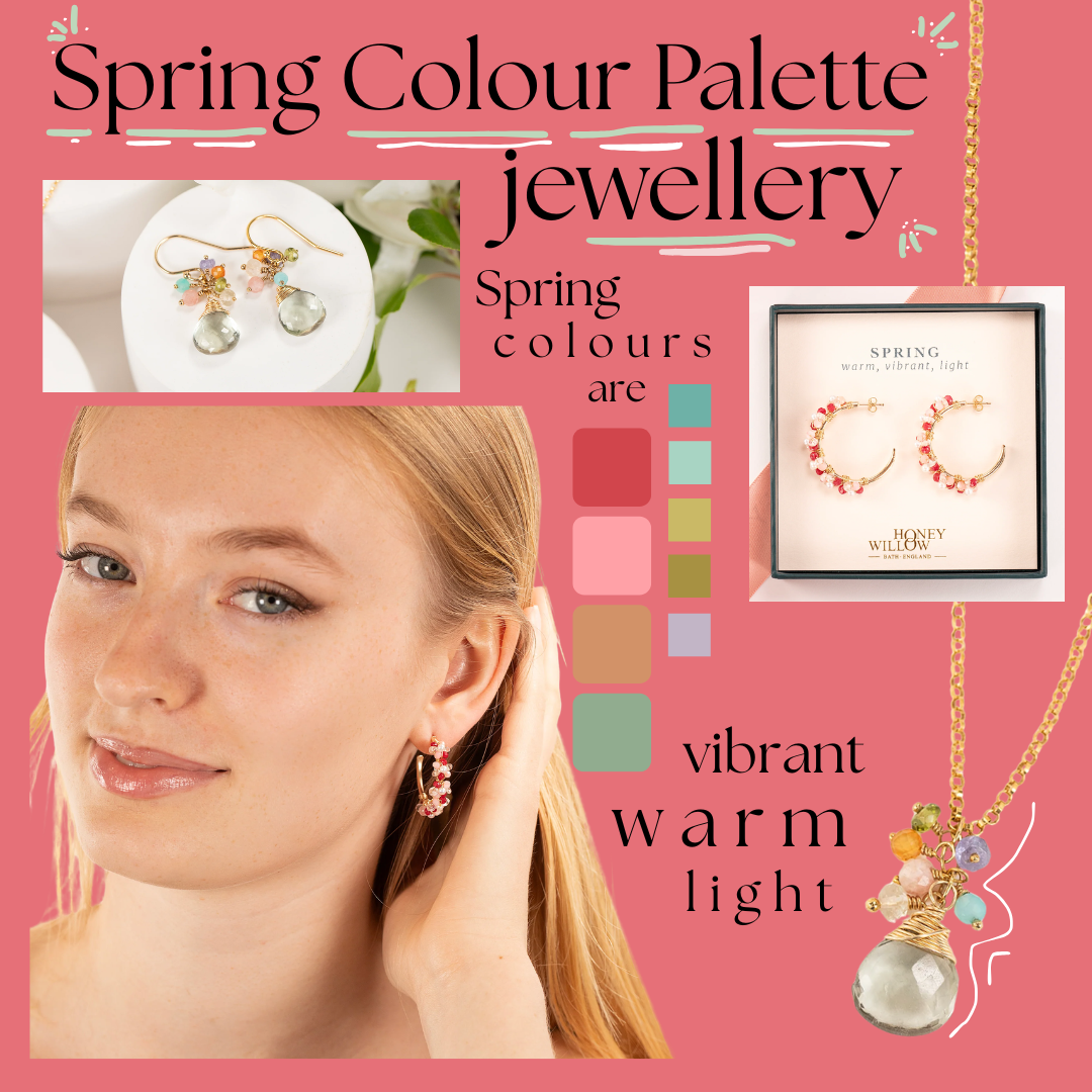 Spring Colour Palette Inspired Hoop Earrings - Warm Gemstones Pearls & Gold