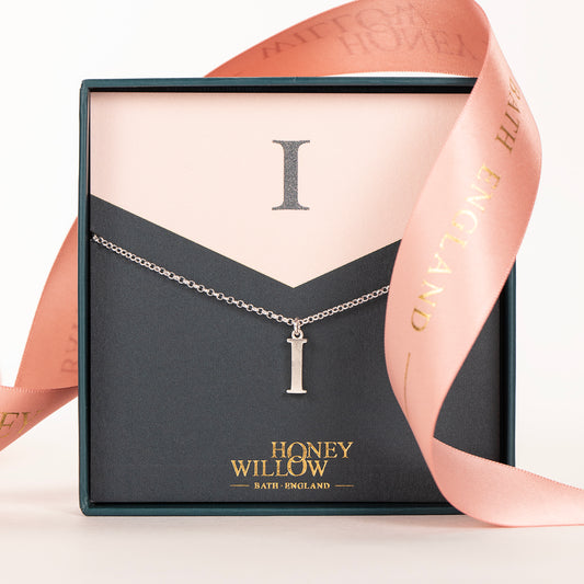I Initial Charm Necklace - Silver
