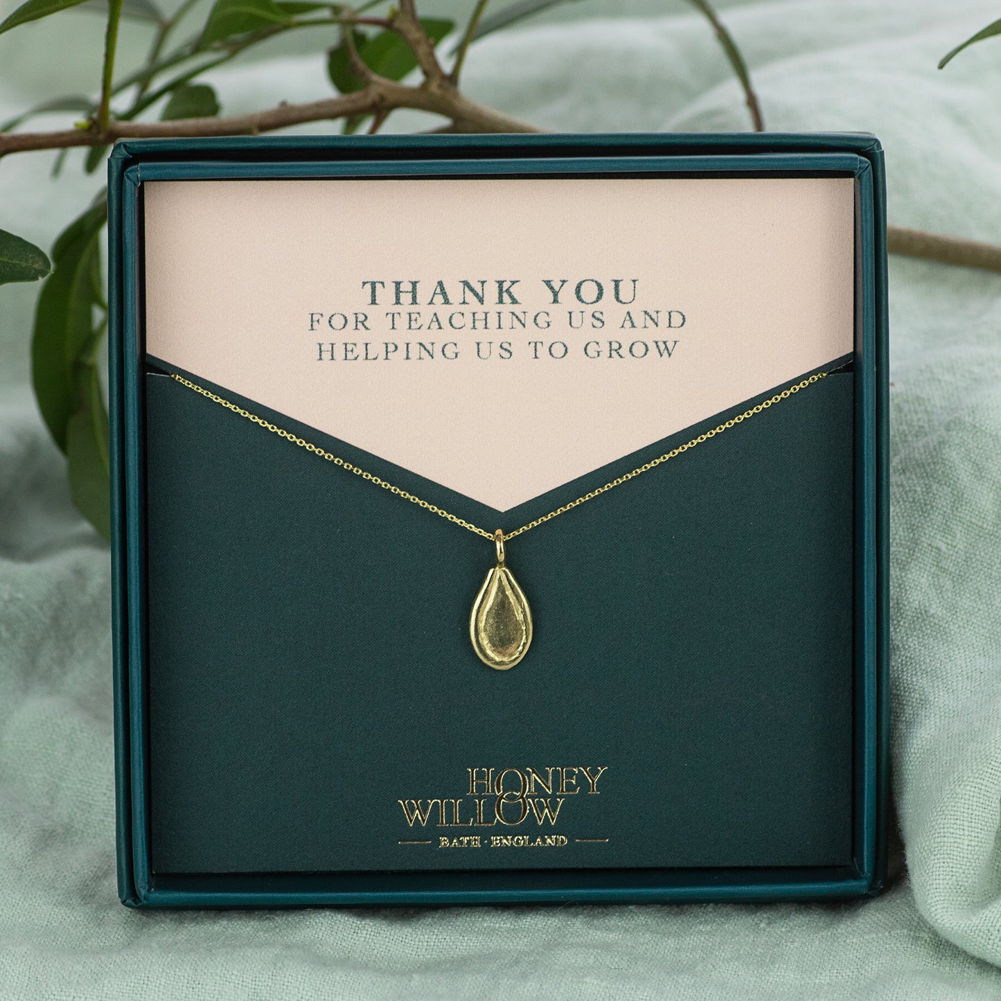 Thank You Gift for Teacher - 9kt Gold Seed Necklace