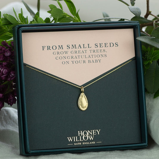 Gift for New Mum - 9kt Gold Seed Necklace