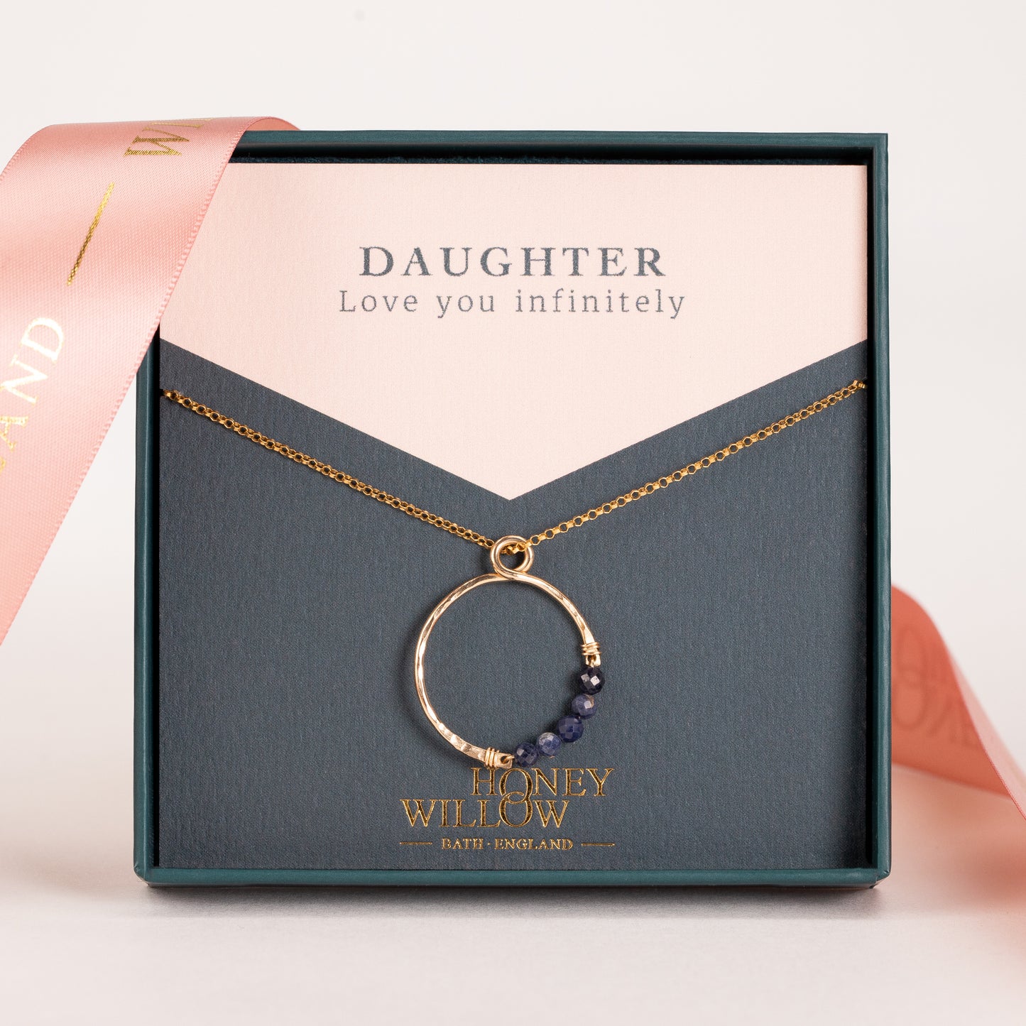 Gift for Daughter - Infinity Necklace with Birthstone - Silver & Gold