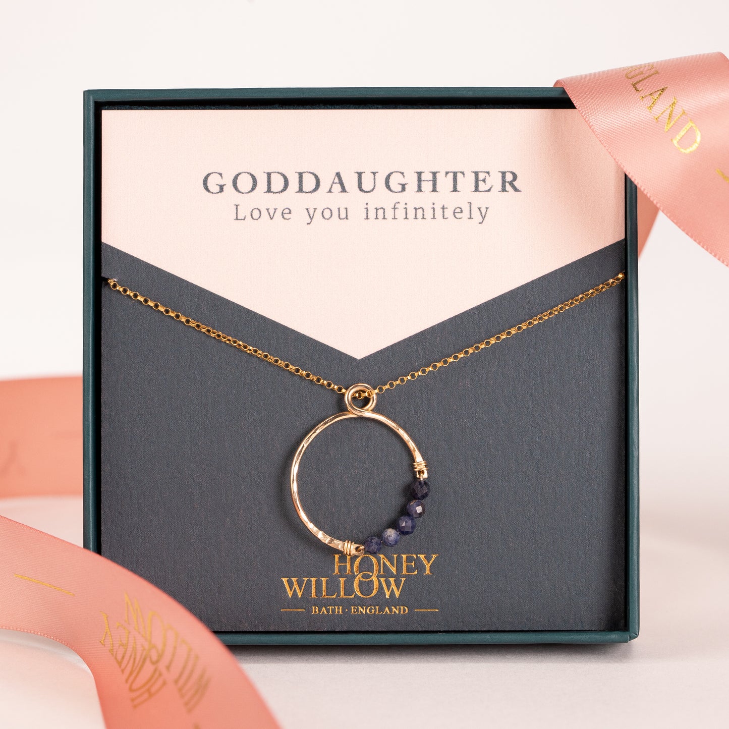 Gift for Goddaughter - Infinity Necklace with Birthstone - Silver & Gold