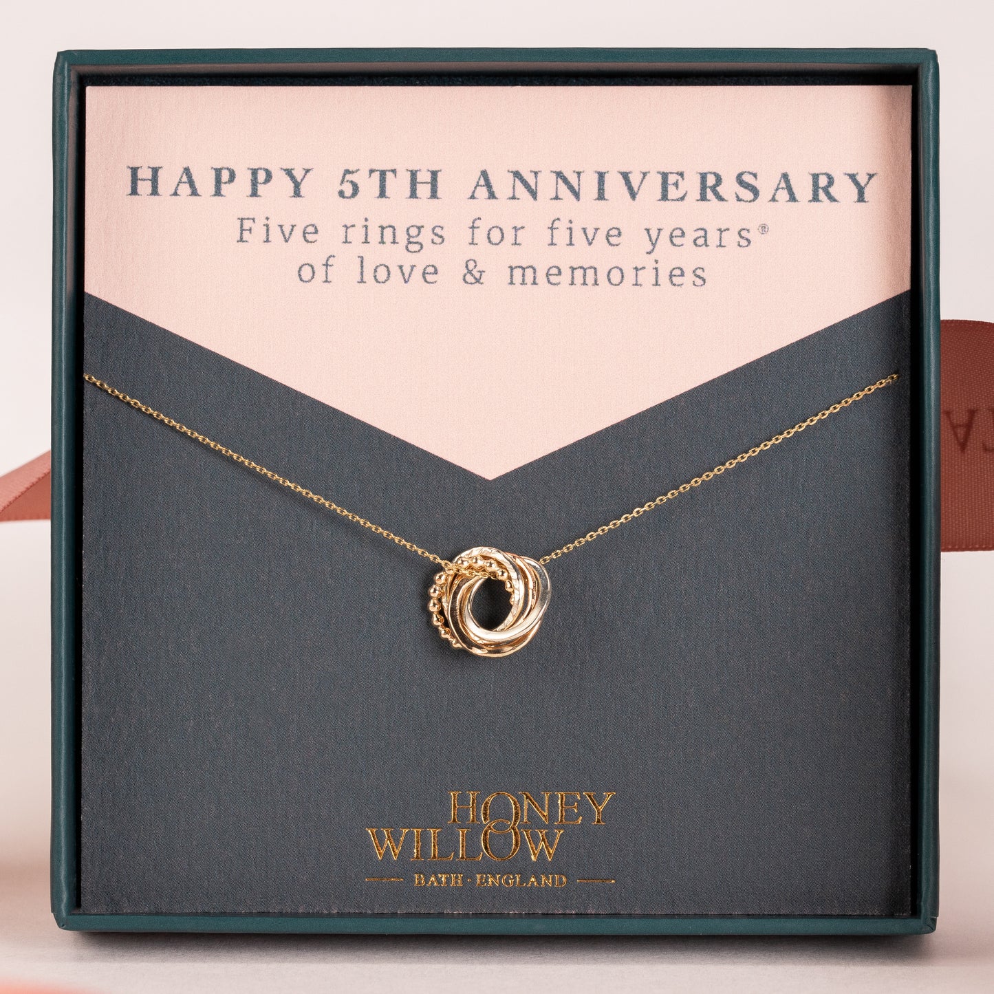 9kt Gold 5th Anniversary Love Knot Necklace 