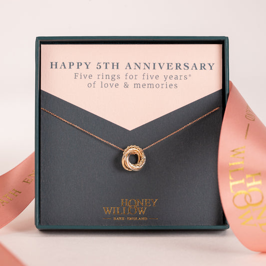 9kt Gold 5th Anniversary Love Knot Necklace