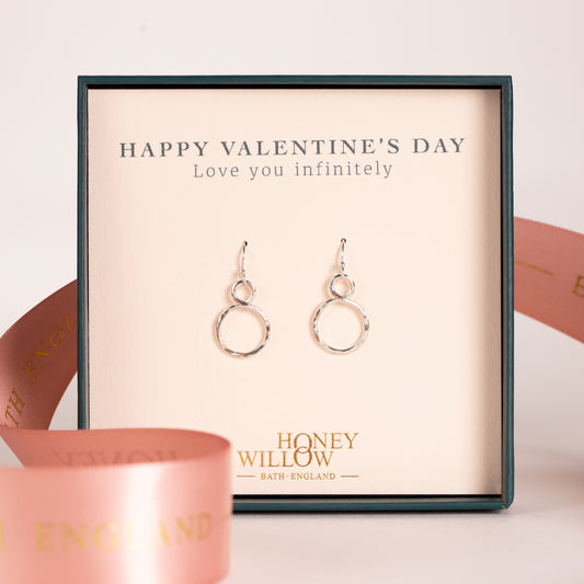 Valentines Gift for Her - Petite Infinity Earrings - Silver