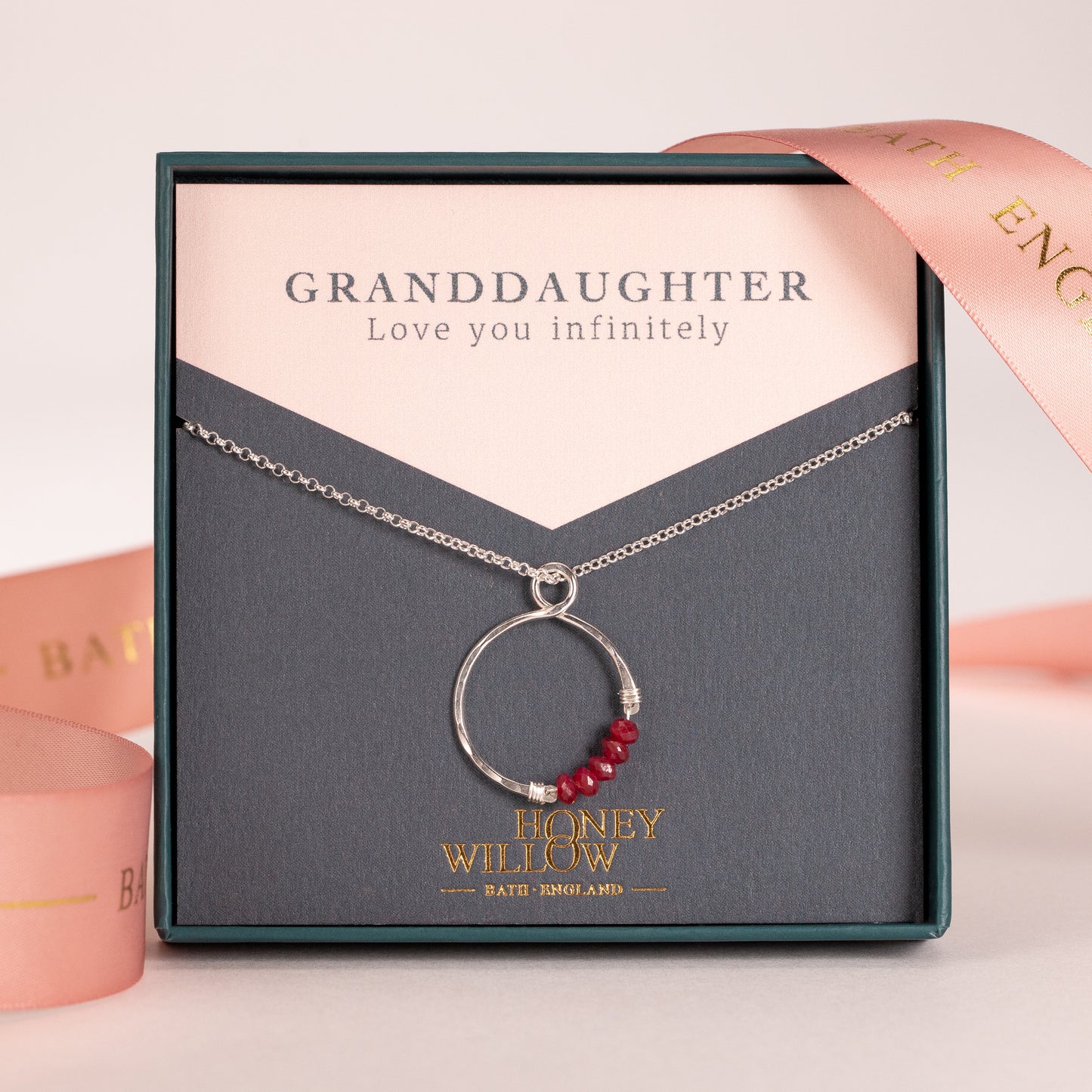 Gift for Granddaughter - Infinity Birthstone Necklace - Silver & Gold