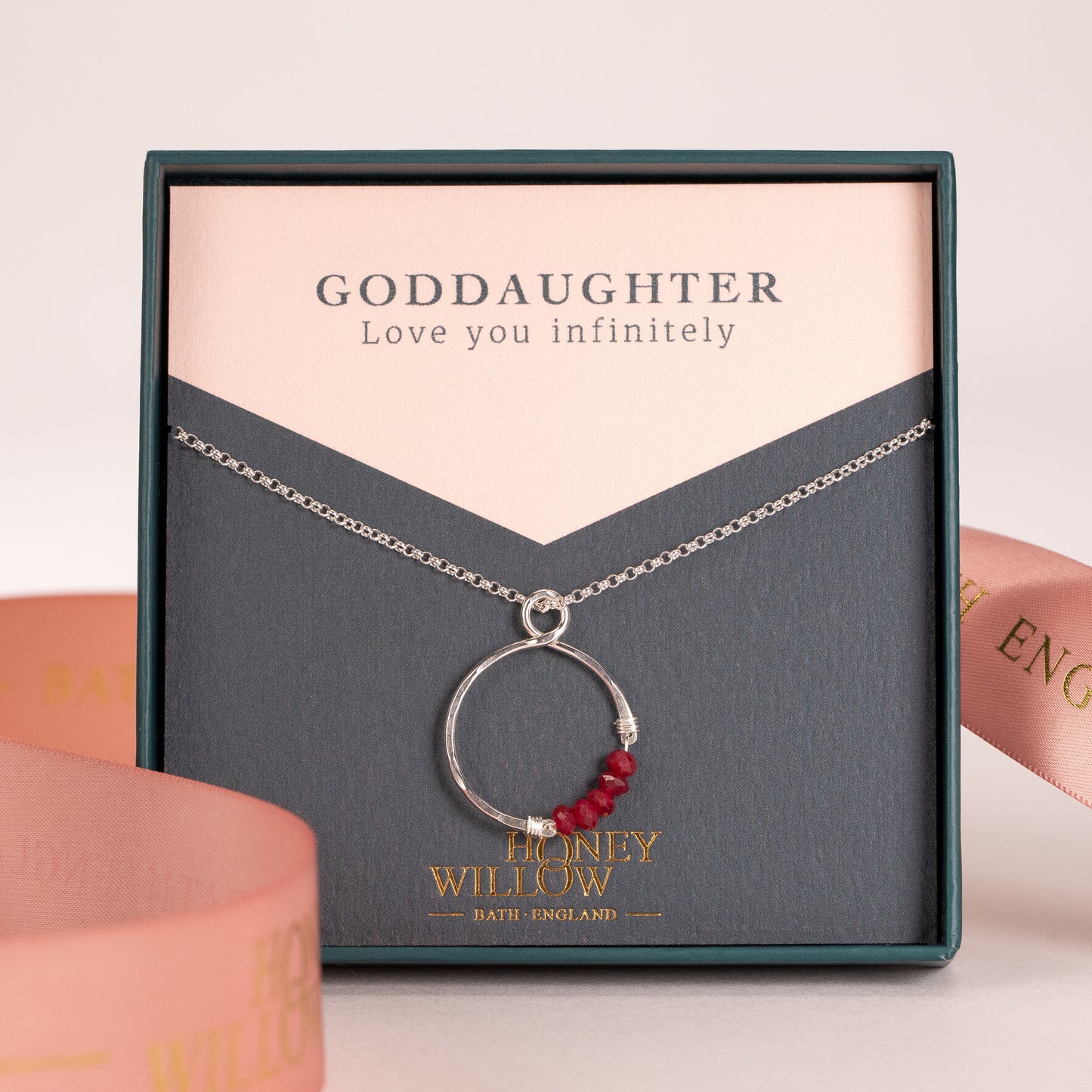 Gift for Goddaughter - Infinity Necklace with Birthstone - Silver & Gold