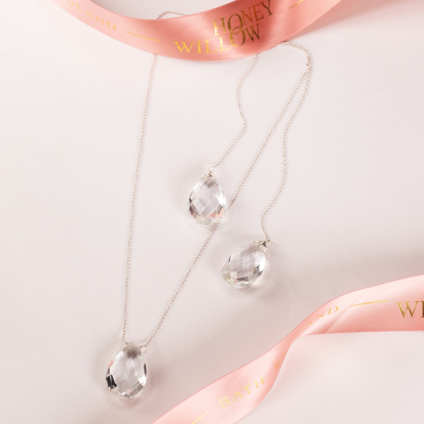 Rock Crystal Double Backdrop Necklace - Silver & Gold - Eirlys