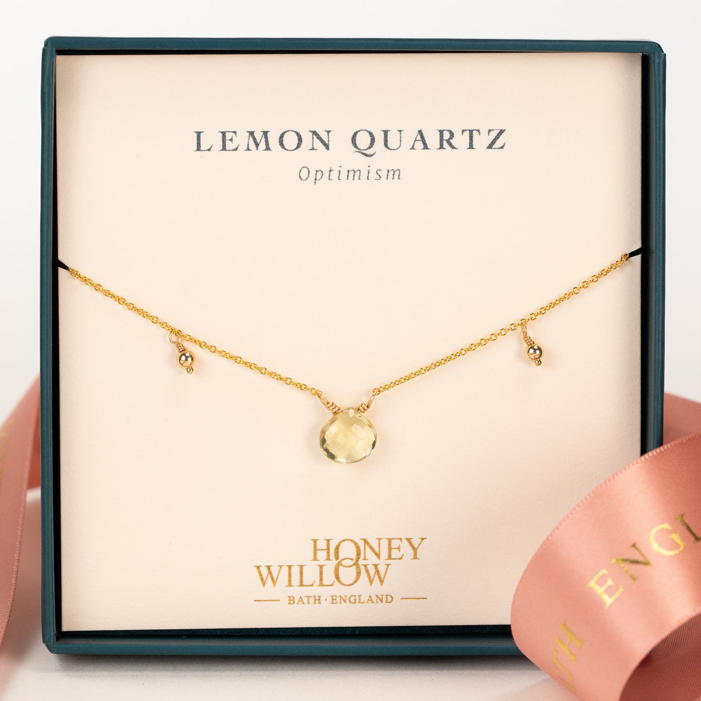 lemon quartz necklace