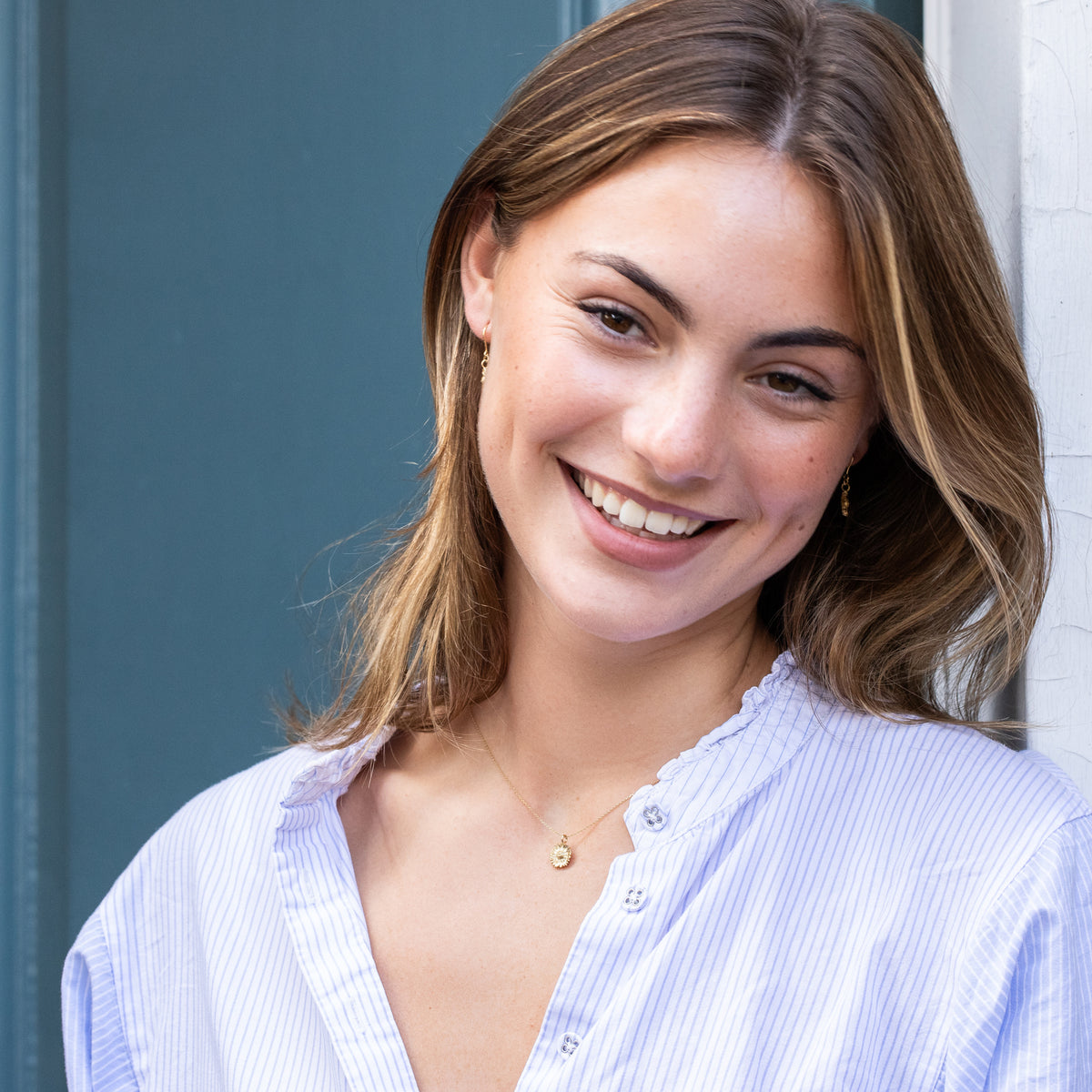 20th Birthday Gift - Aster Flower Necklace - 9ct Gold