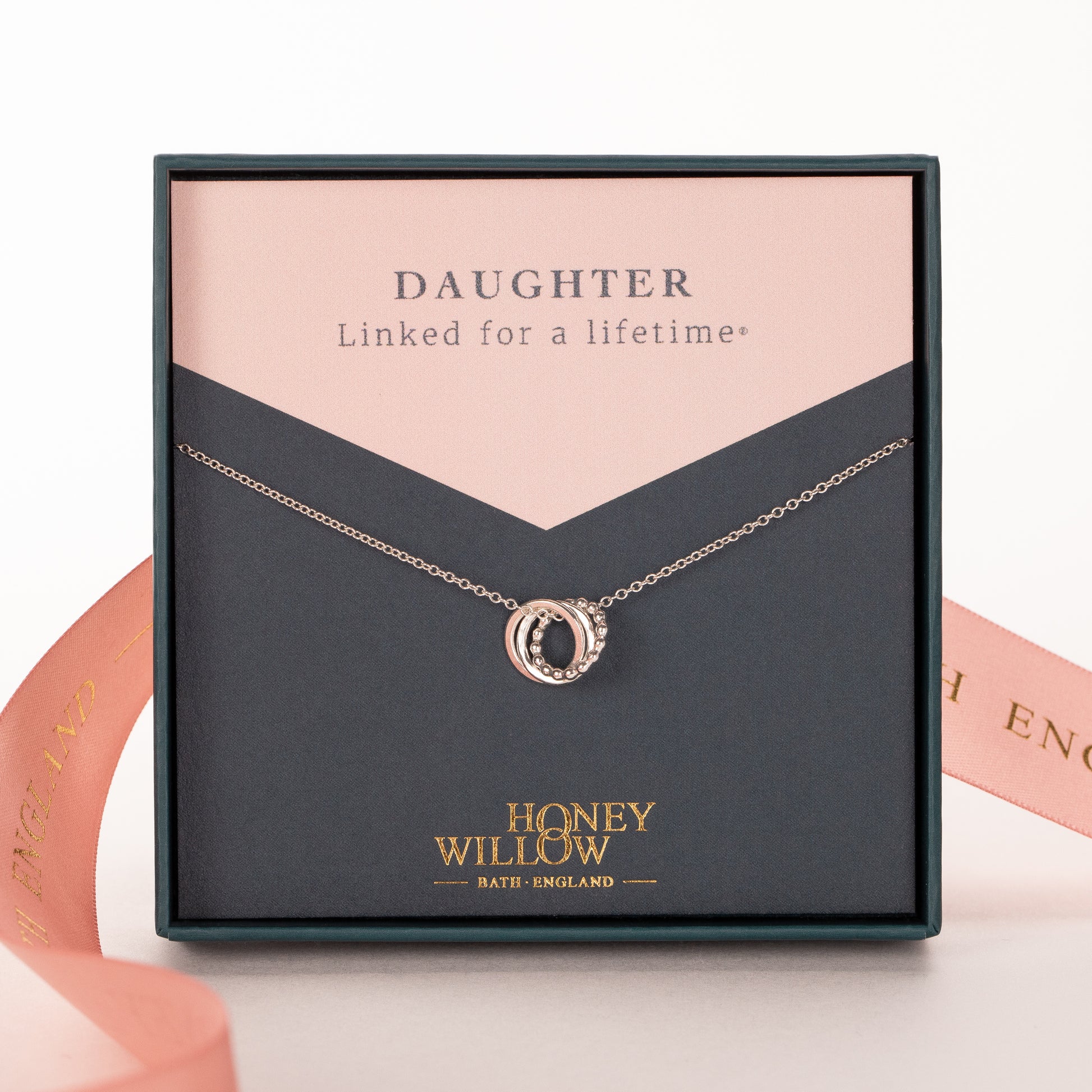 Gift for Daughter from Mum Dad Silver Love Knot Necklace