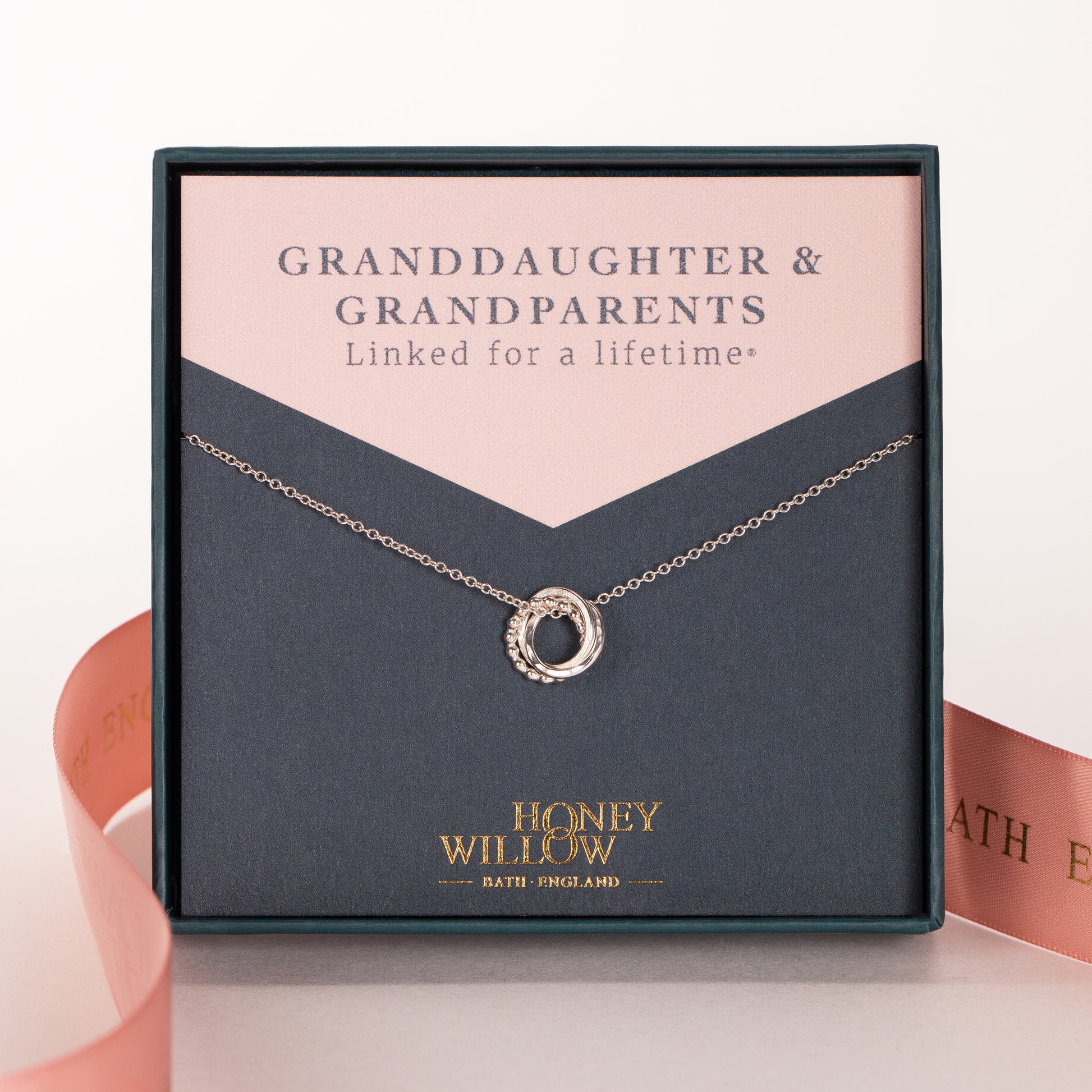 Gift for Granddaughter from Grandparents - Silver Love Knot Necklace