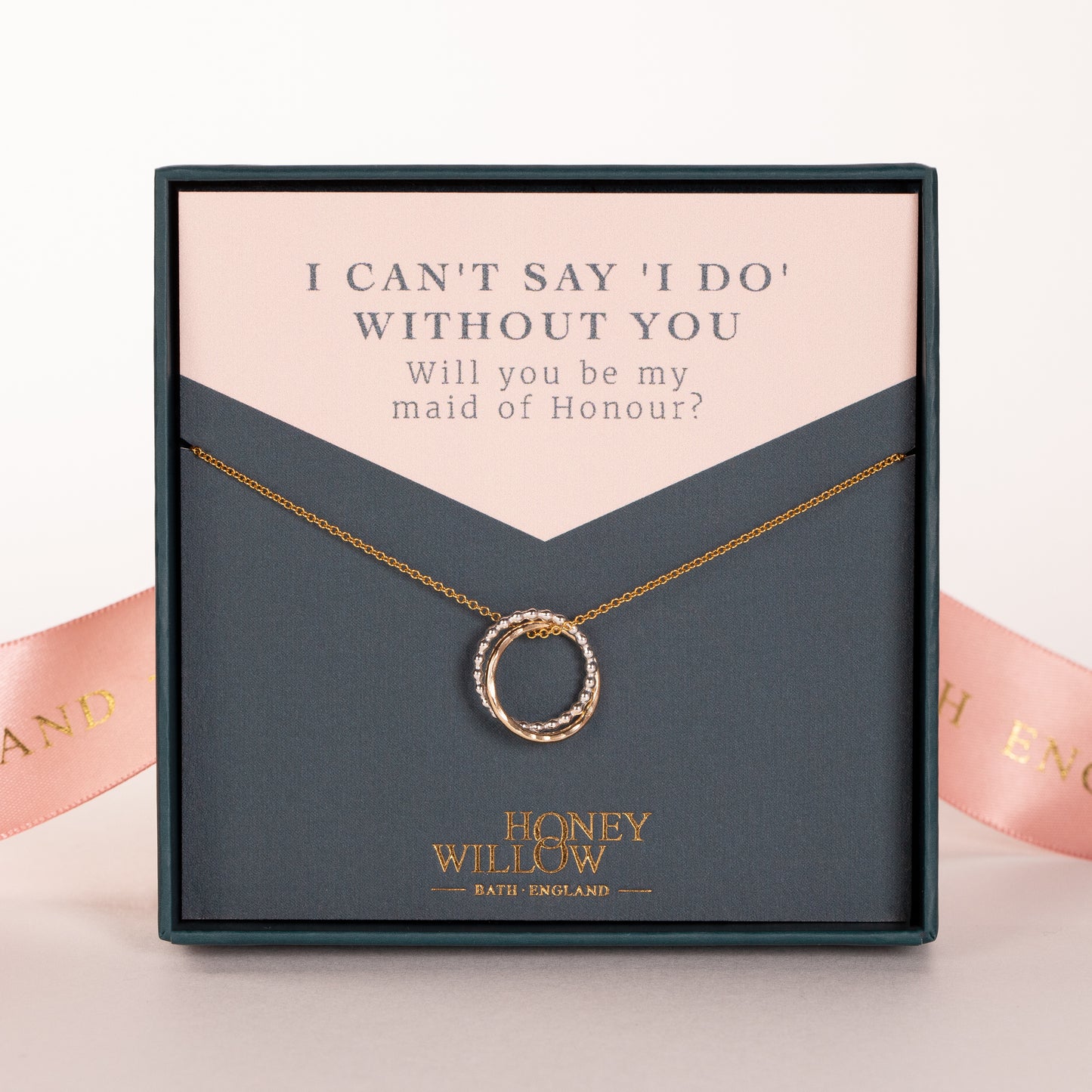 Will You Be My Maid of Honour Gift - Double Ring Friendship Necklace