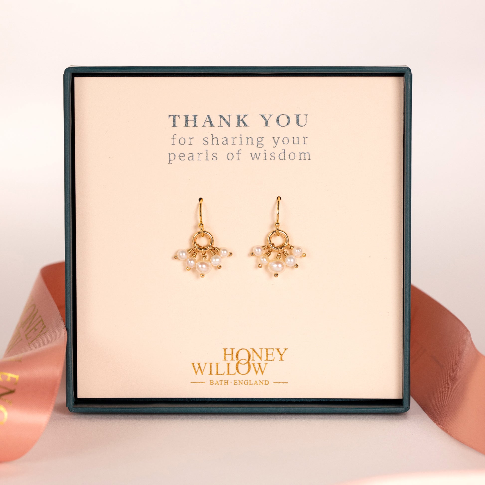 Thank You Gift For Teacher - Pearls of Wisdom Cluster Earrings
