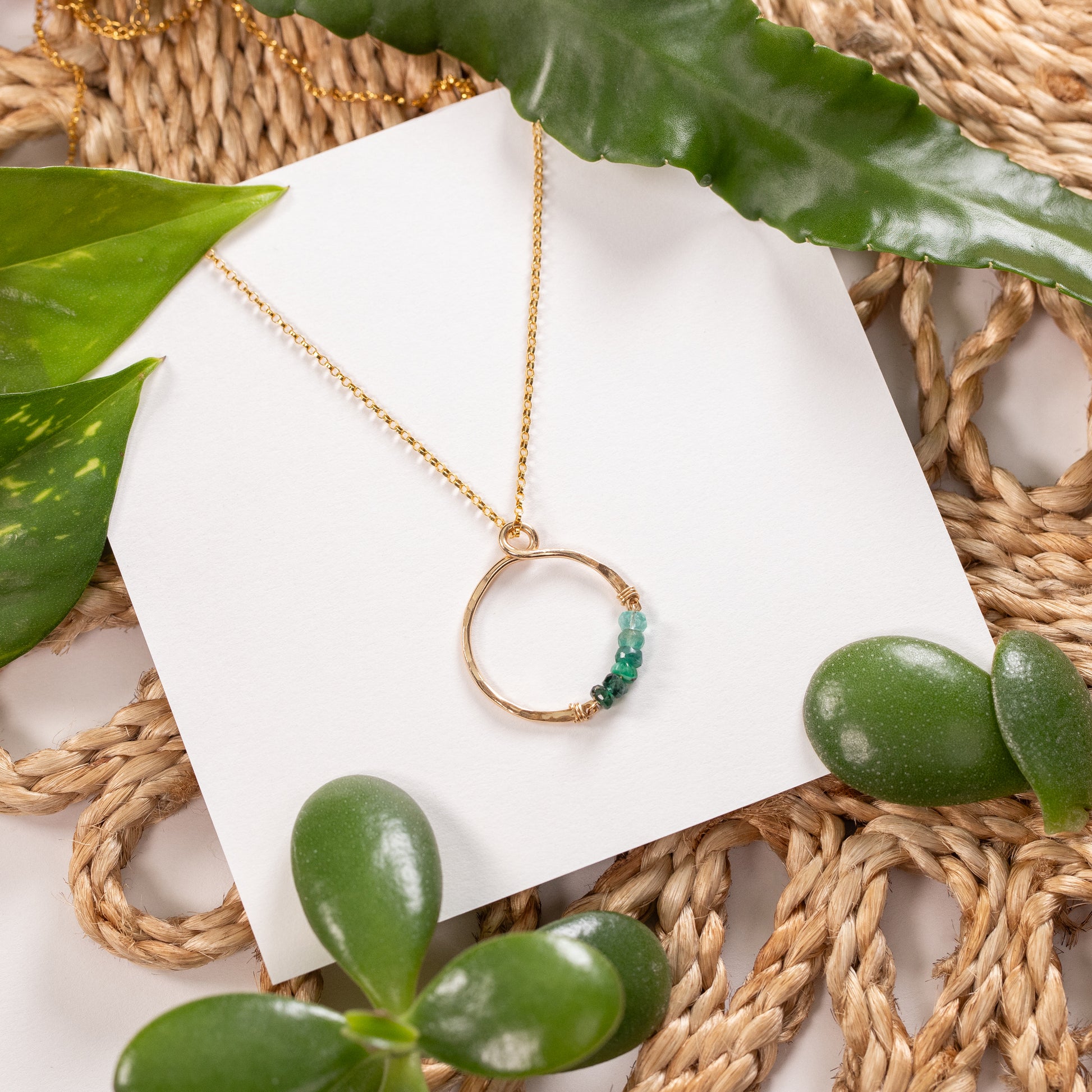 Emerald infinity necklace