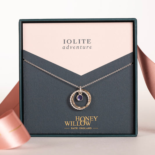 Iolite Necklace - Adventure - Silver & Gold