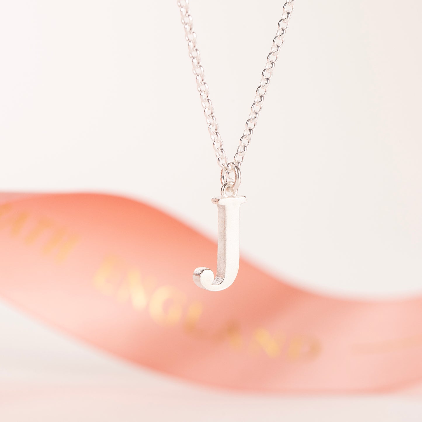 J Initial Charm Necklace - Silver