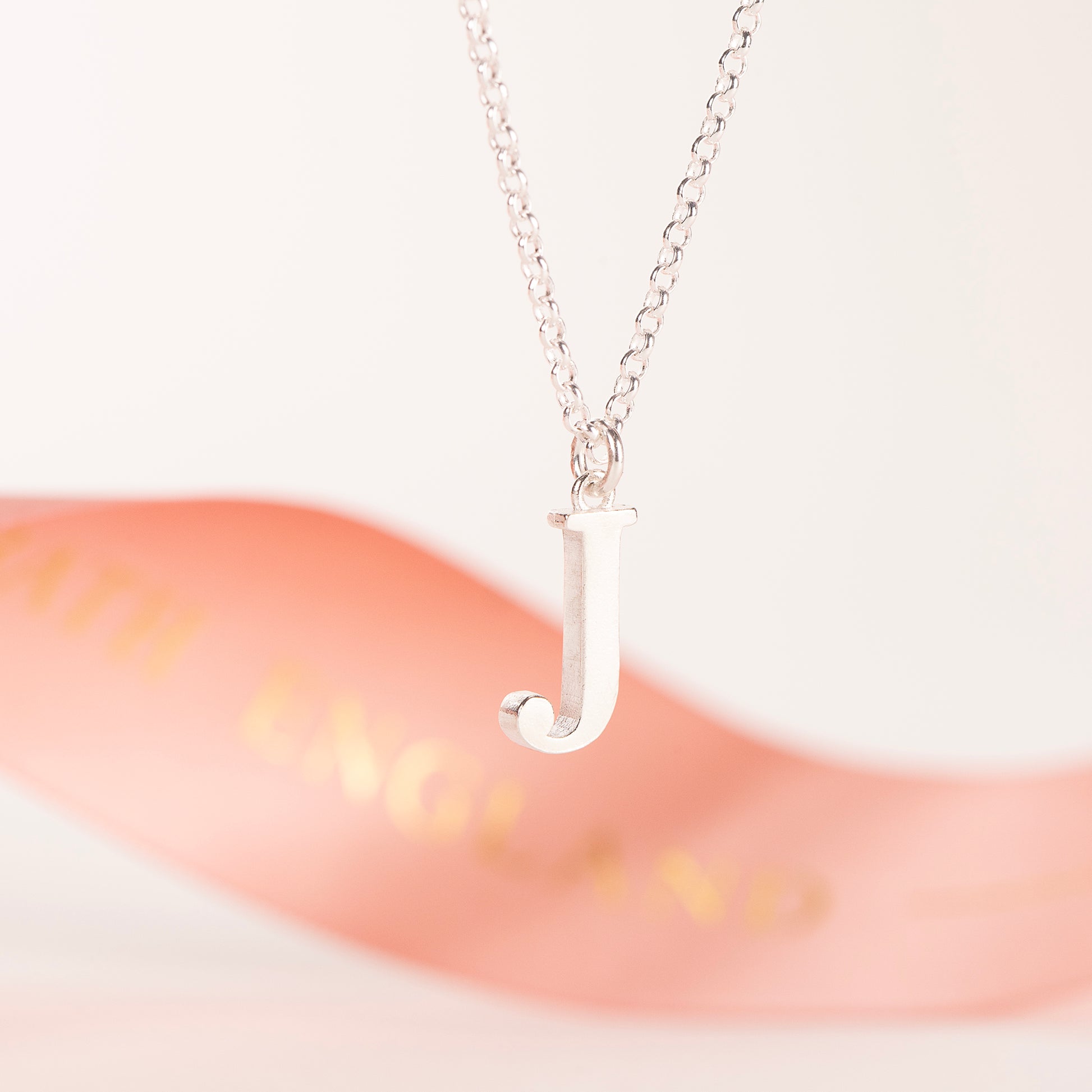 J Initial Charm Necklace - Silver