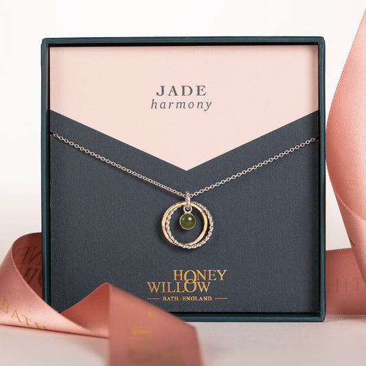 Jade Necklace - Harmony - Silver & Gold